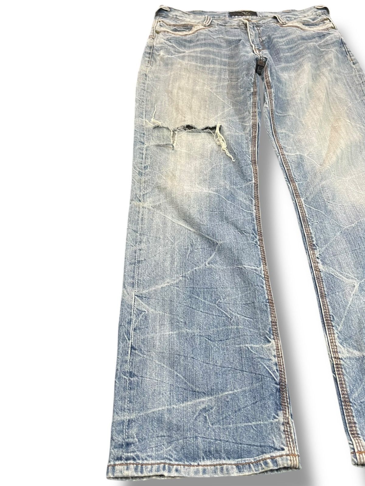 If Six Was Nine Vintage Daily Topics Double Waist Ripped Distressed Denim Size US 36 / EU 52 - 4 Thumbnail