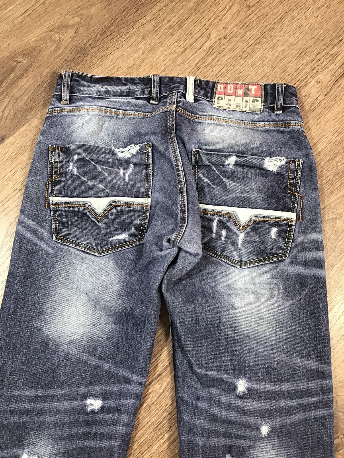 Japanese Brand × Vintage Vintage Distressed Denim Pants Dont Panic Size US 32 / EU 48 - 15 Thumbnail