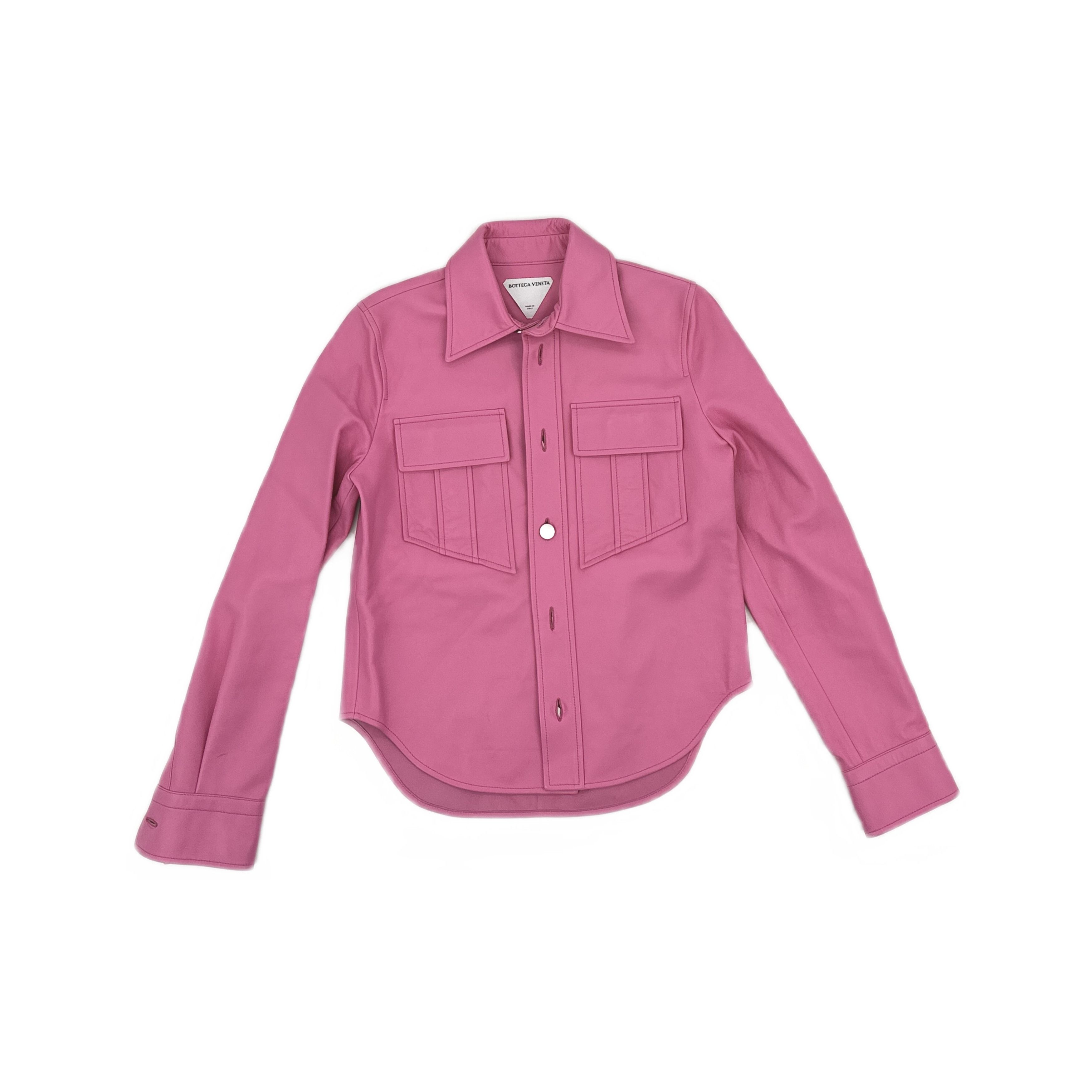 Bottega Veneta Bottega Veneta Pink Lambskin Button Up Shirt Size 36 Size XS / US 0-2 / IT 36-38 - 1 Thumbnail