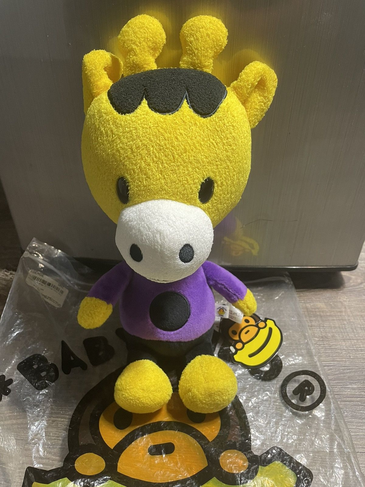 image of Bape Baby Milo Giraffe Plush in Yellow, Men's