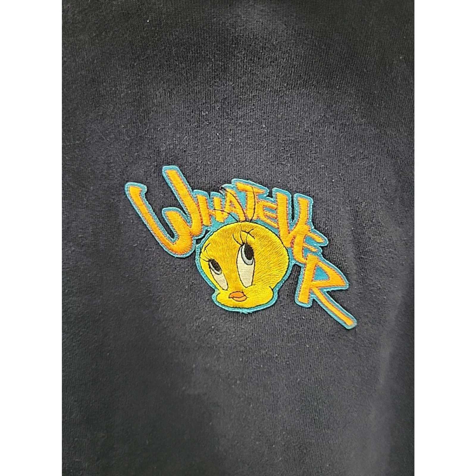 Vintage VINTAGE Looney Tunes Tweety Bird Hoodie Mens Sz L Blue Embroidered Pullover Cartoon 90s Size US L / EU 52-54 / 3 - 2 Thumbnail