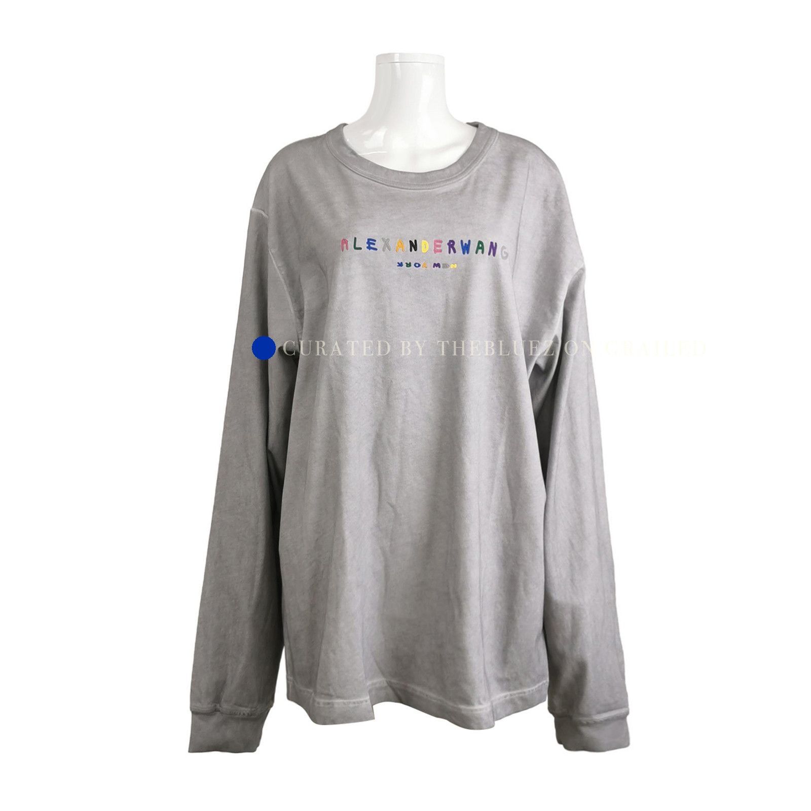 Alexander Wang Logo Long Sleeve T-Shirt in Gray Size US L / EU 52-54 / 3 - 1 Thumbnail