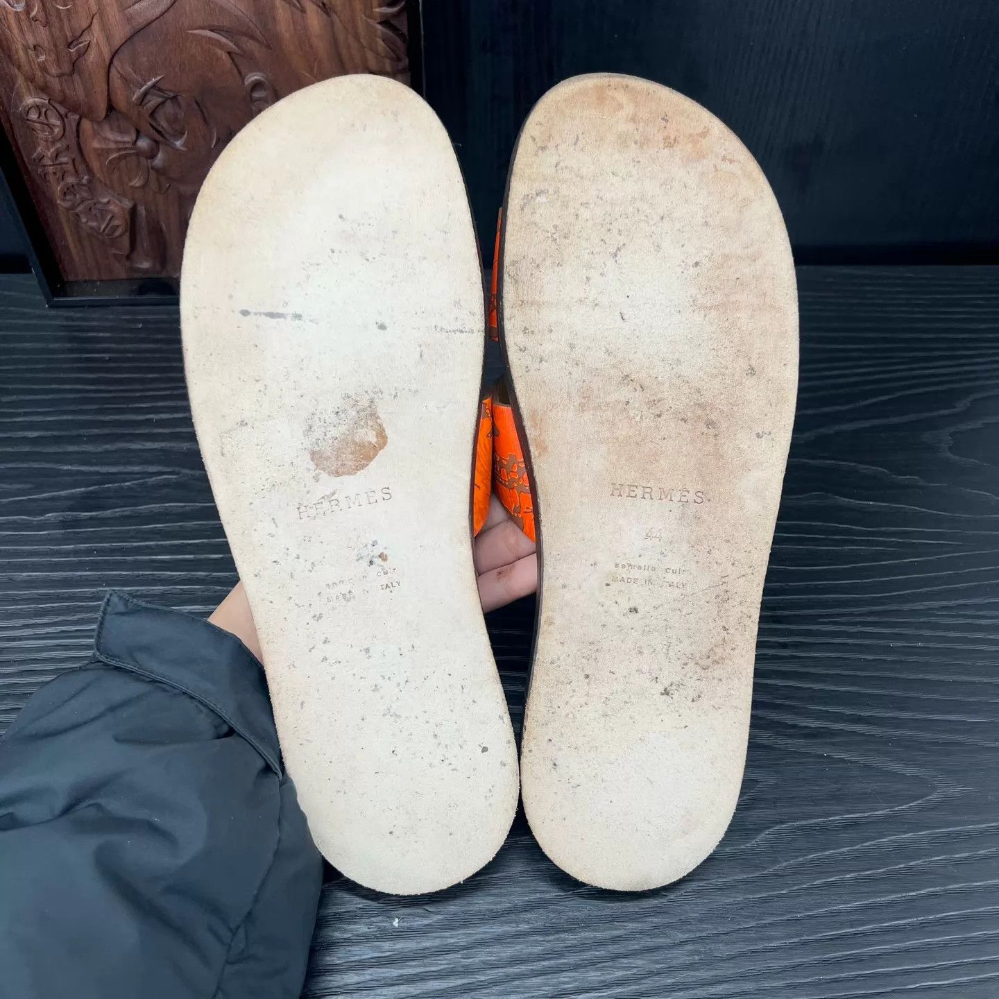 Hermes Hermes H Orange Slippers 44 Like New Size US 11 / EU 44 - 7 Thumbnail