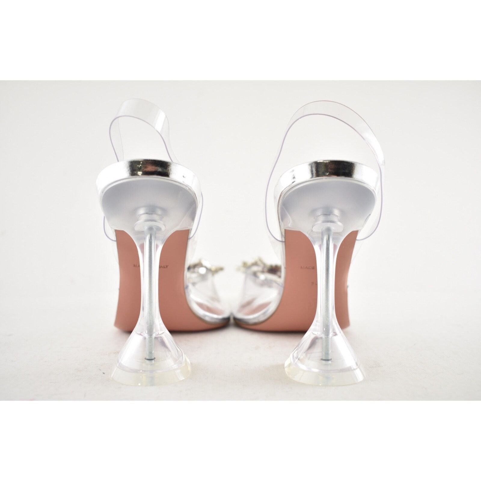 Amina Muaddi Begum Glass PVC Crystal Slingback Sandal Heel Pump 39.5 Size US 9.5 / IT 39.5 - 21 Thumbnail