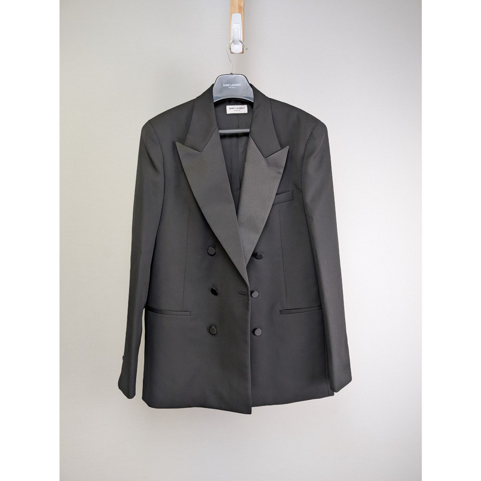 Saint Laurent Paris o1rshd1 Tuxedo Deneuve Grain De Poudre Organique Jacket Size US L / EU 52-54 / 3 - 1 Thumbnail