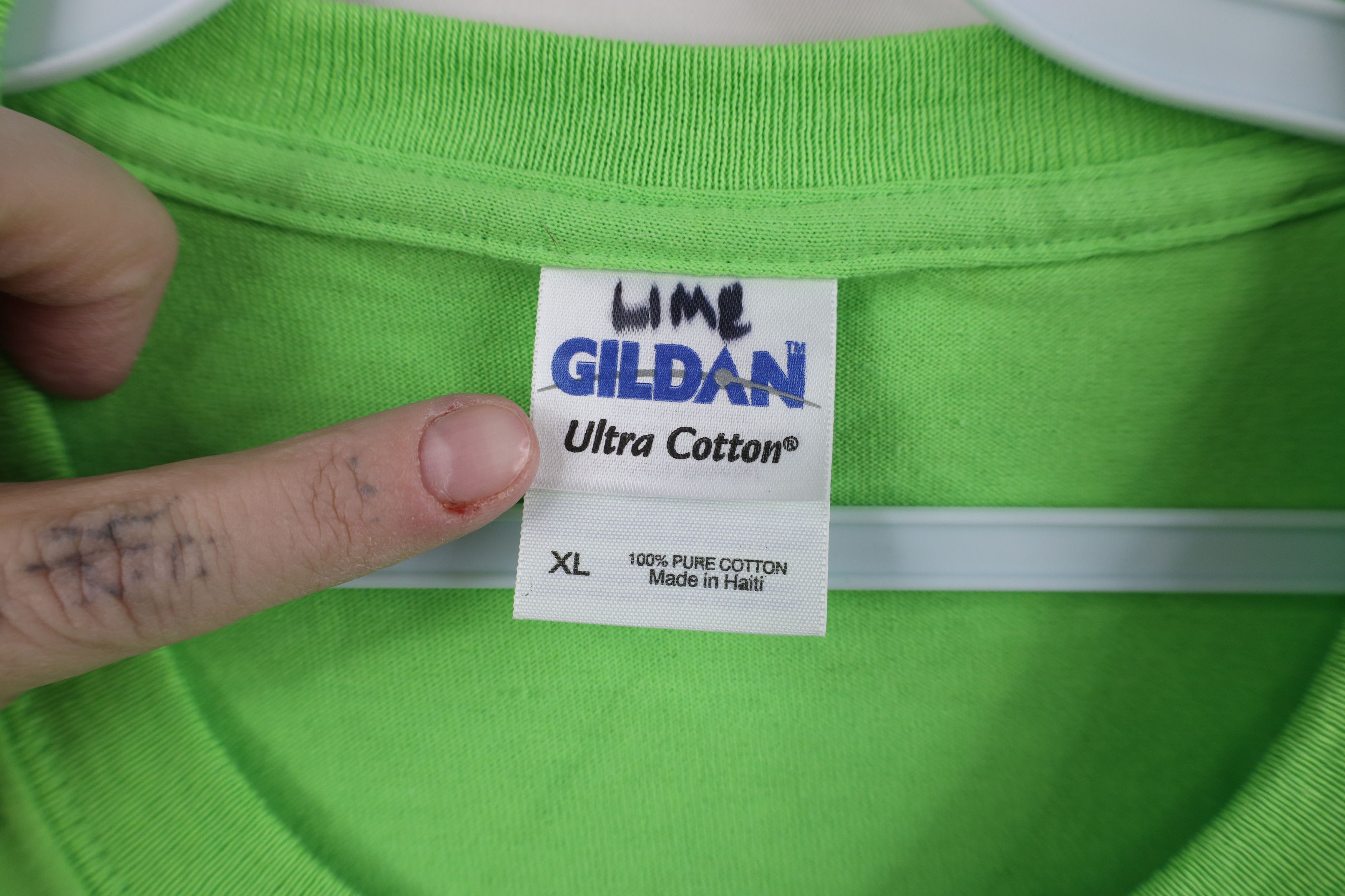 Vintage Vintage 90s Y2K Streetwear Short Sleeve T-Shirt Lime Green Size US XL / EU 56 / 4 - 4 Thumbnail