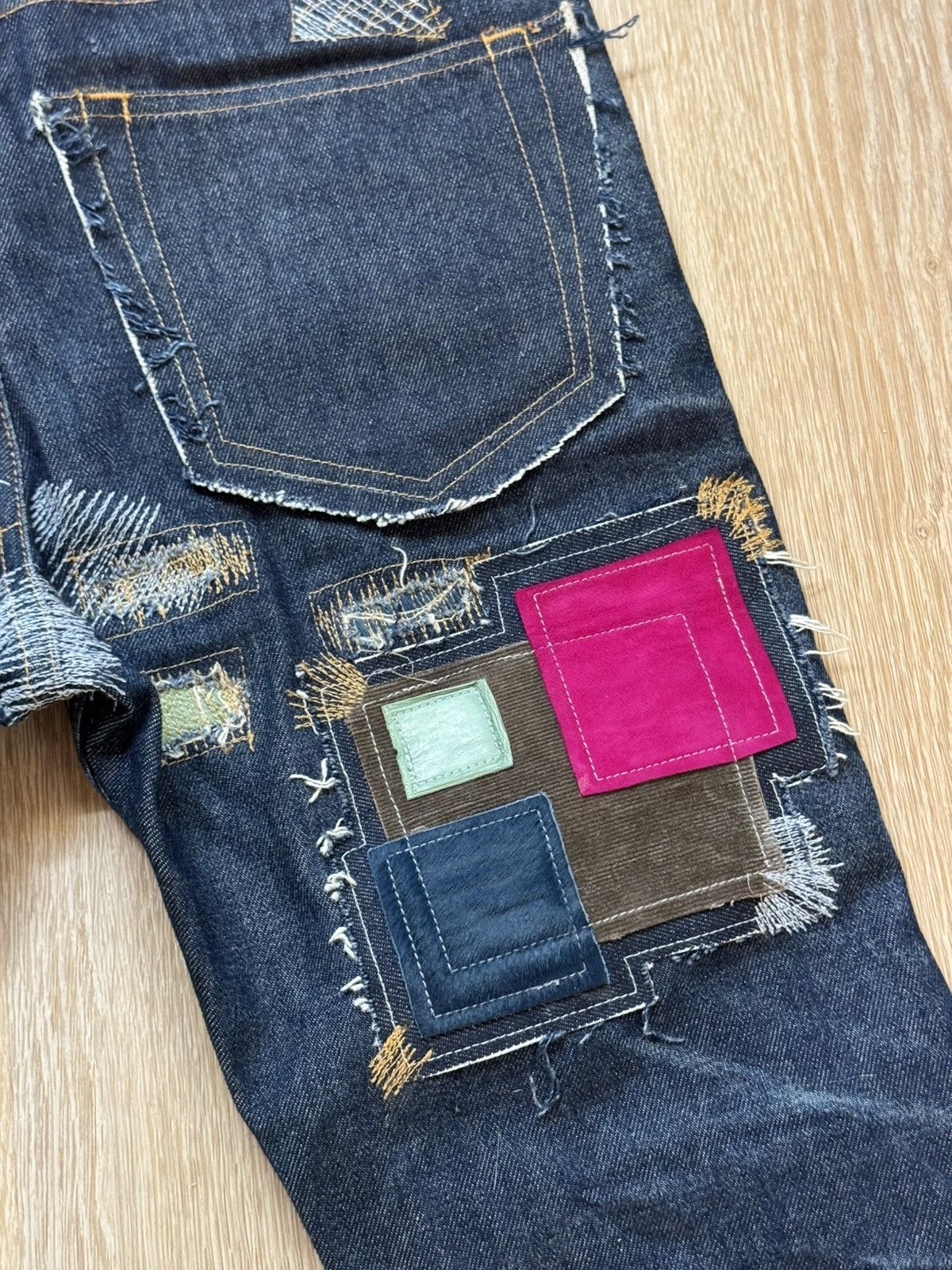 Japanese Brand × Vintage Amercian T.S.O.L patch work croc/snake leather patchwork Size US 29 - 6 Thumbnail
