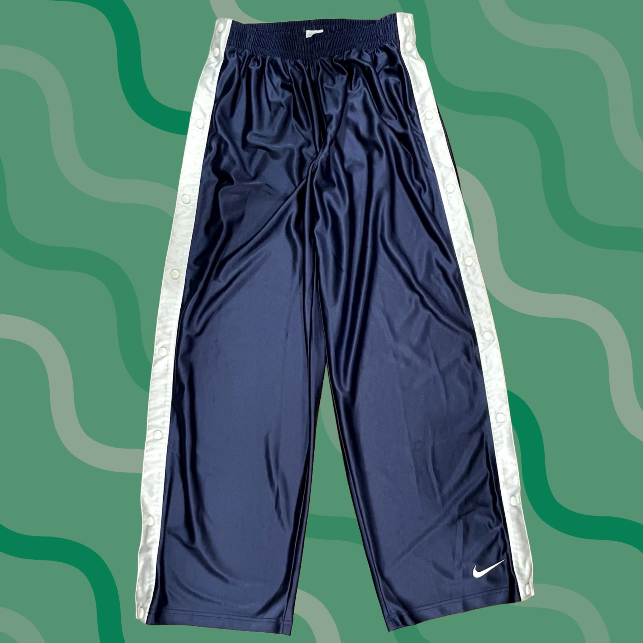 Nike Vtg Team Nike Basketball Snap Pants Blue White Button Break Away Size XL (F596) Size US 36 / EU 52 - 1 Thumbnail