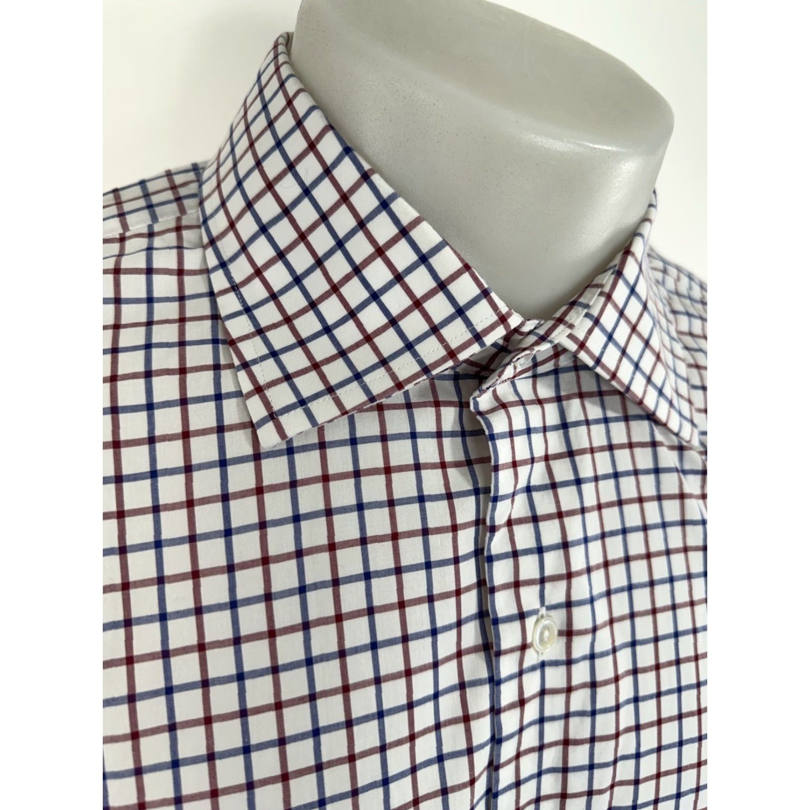 Brooks Brothers Brooks Brothers / Thomas Mason - Plaid Check Shirt 17.5 35 Red White Blue Mens Dress Shirt Size US XXL / EU 58 / 5 - 2 Thumbnail