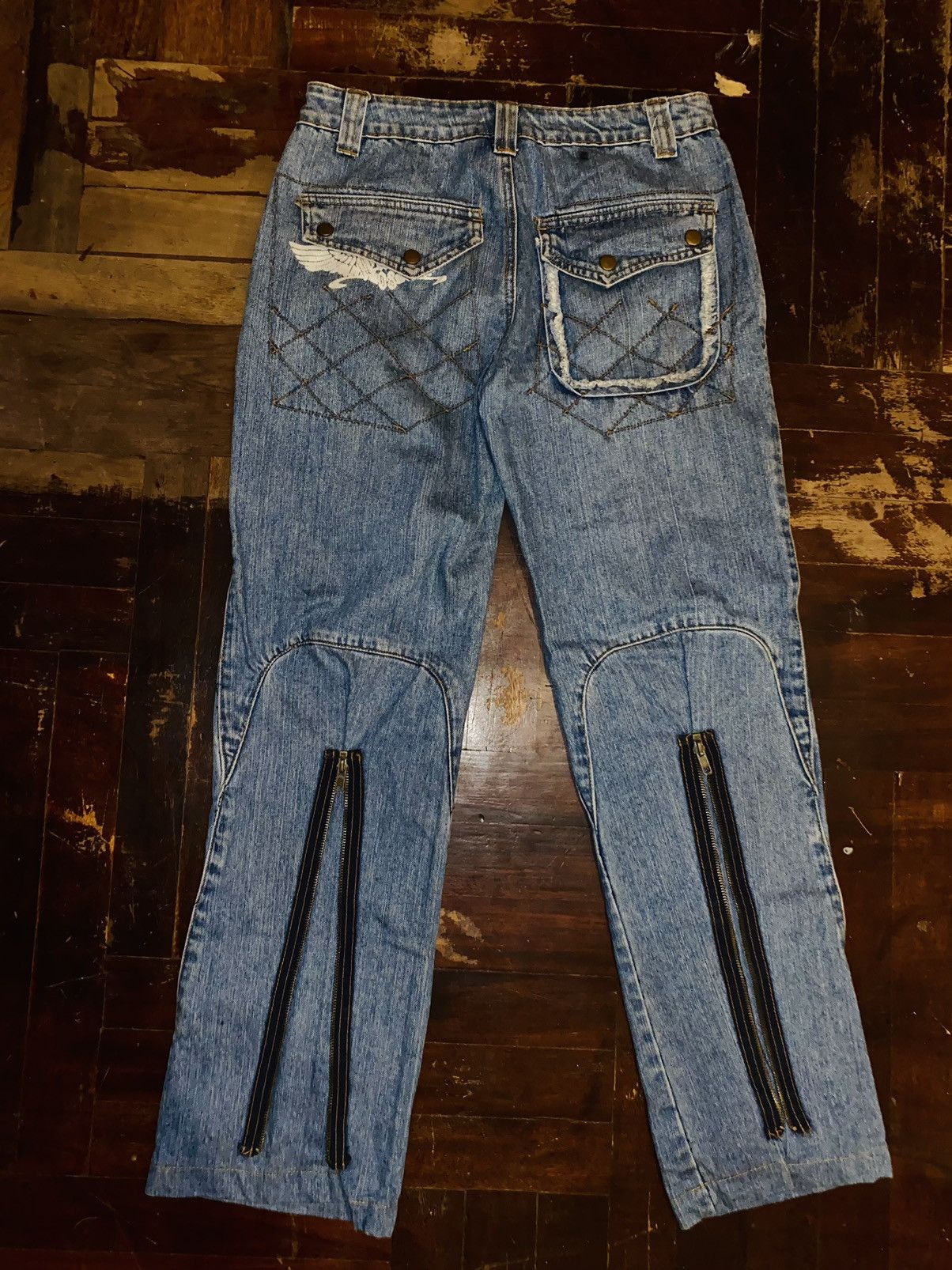 Hysteric Glamour × Japanese Brand Grunge Punk Boot cut Zippers Y2k Distressed Denim Jeans Size 28" / US 6 / IT 42 - 4 Thumbnail