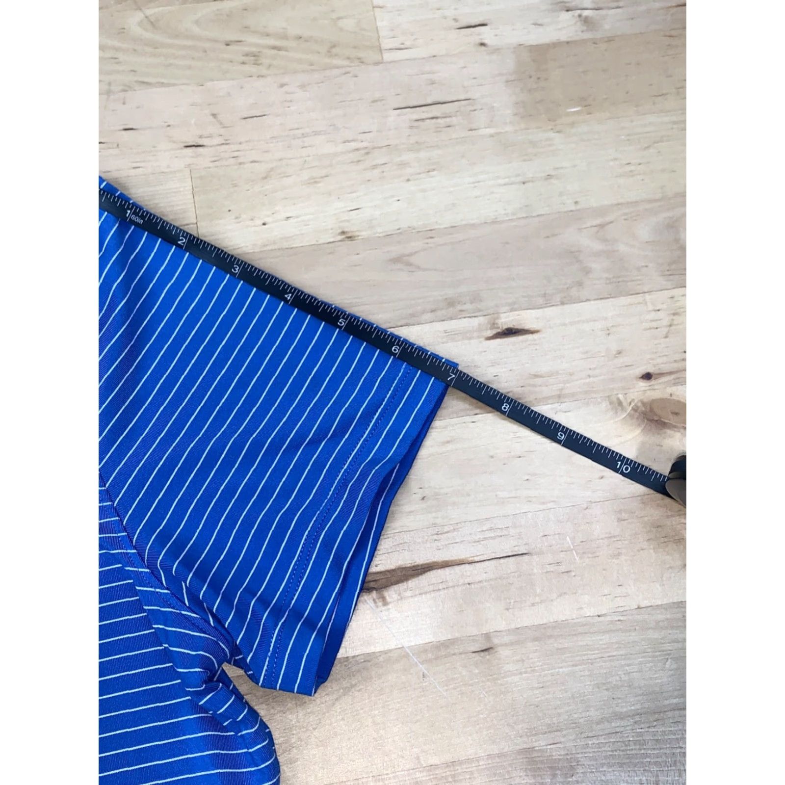 Under Armour Under Armour Heat Gear Polo Womens M Striped Short Sleeve Blue #4932 Size 32" / US 10 / IT 46 - 6 Thumbnail