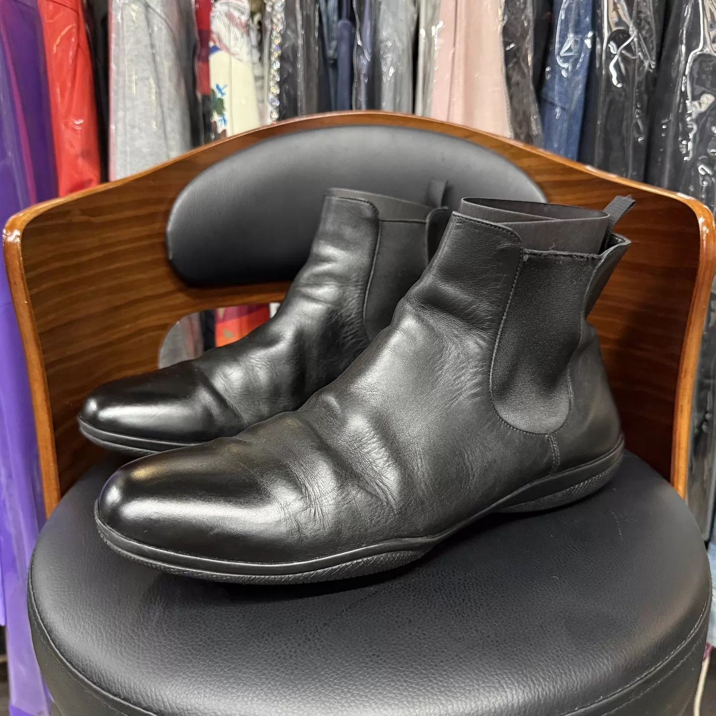 Prada Prada Black Chelsea Boots Size 10/44 Size US 11 / EU 44 - 1 Thumbnail