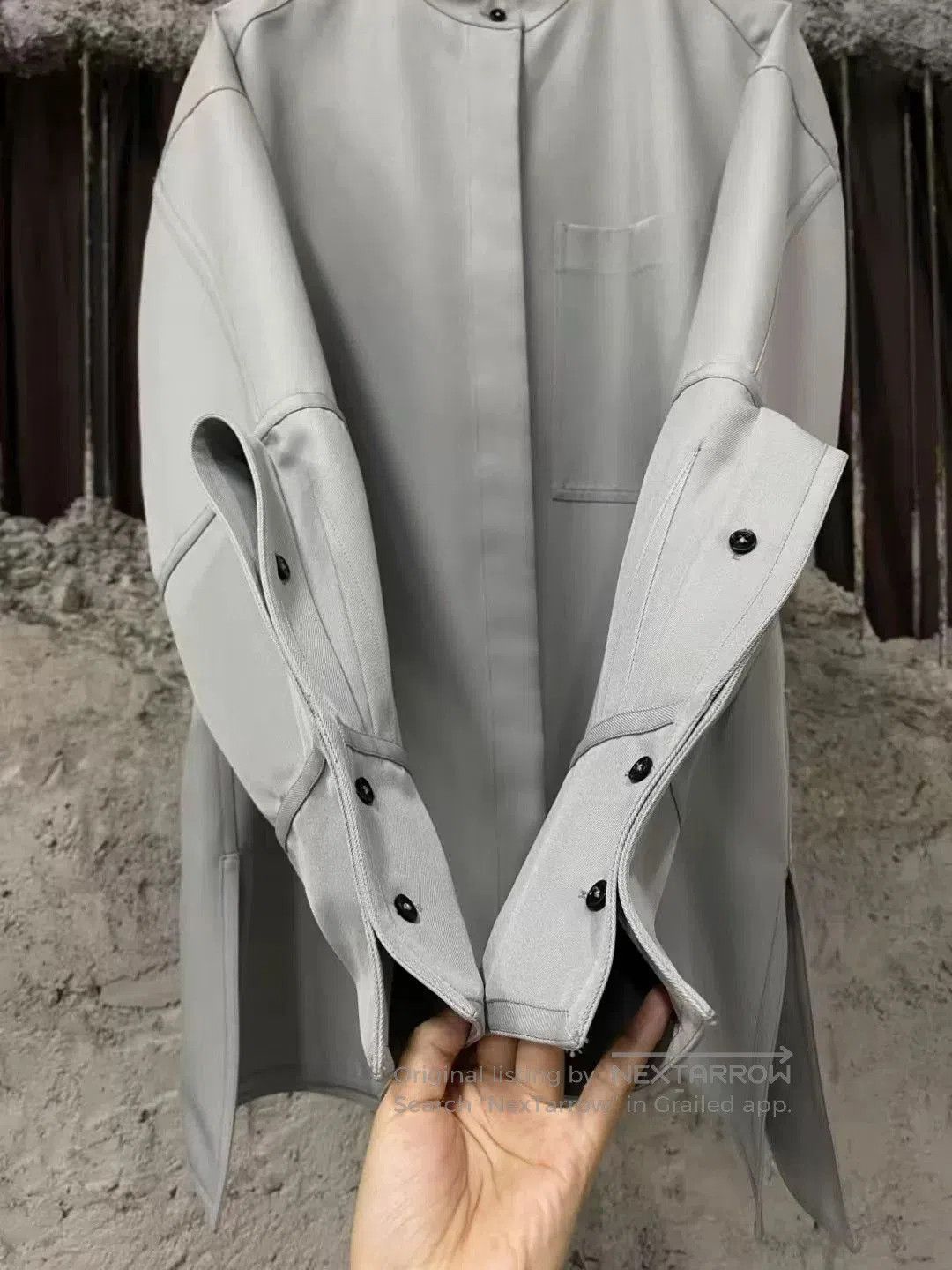 Jil Sander Jil Sander Gray Deconstructed Button Oversized Shirt. Size US M / EU 48-50 / 2 - 5 Thumbnail