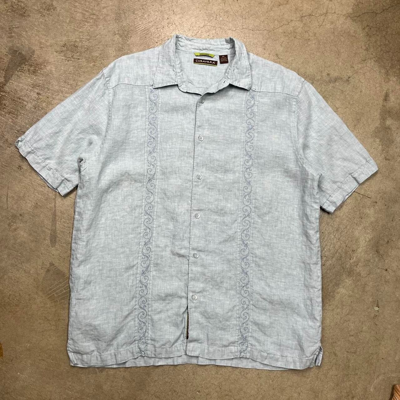 Cubavera × Vintage Cubavera 100% Linen short sleeve button shirt light blue Size US XL / EU 56 / 4 - 1 Thumbnail