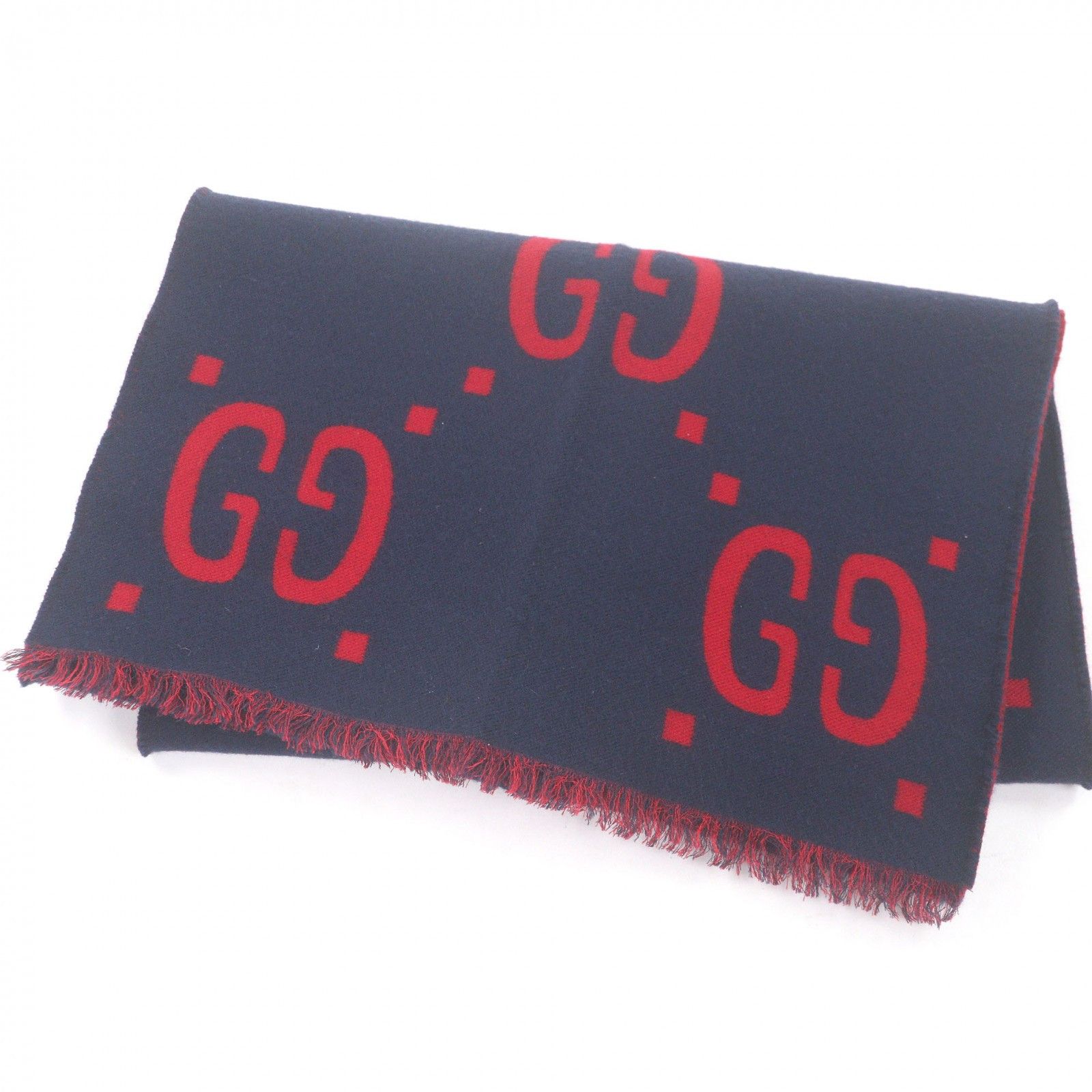 Gucci Gucci Gucci Jumbo GG Jacquard Wool Silk Scarf Textile Scarf DUTY FREE for USA Size ONE SIZE - 1 Thumbnail