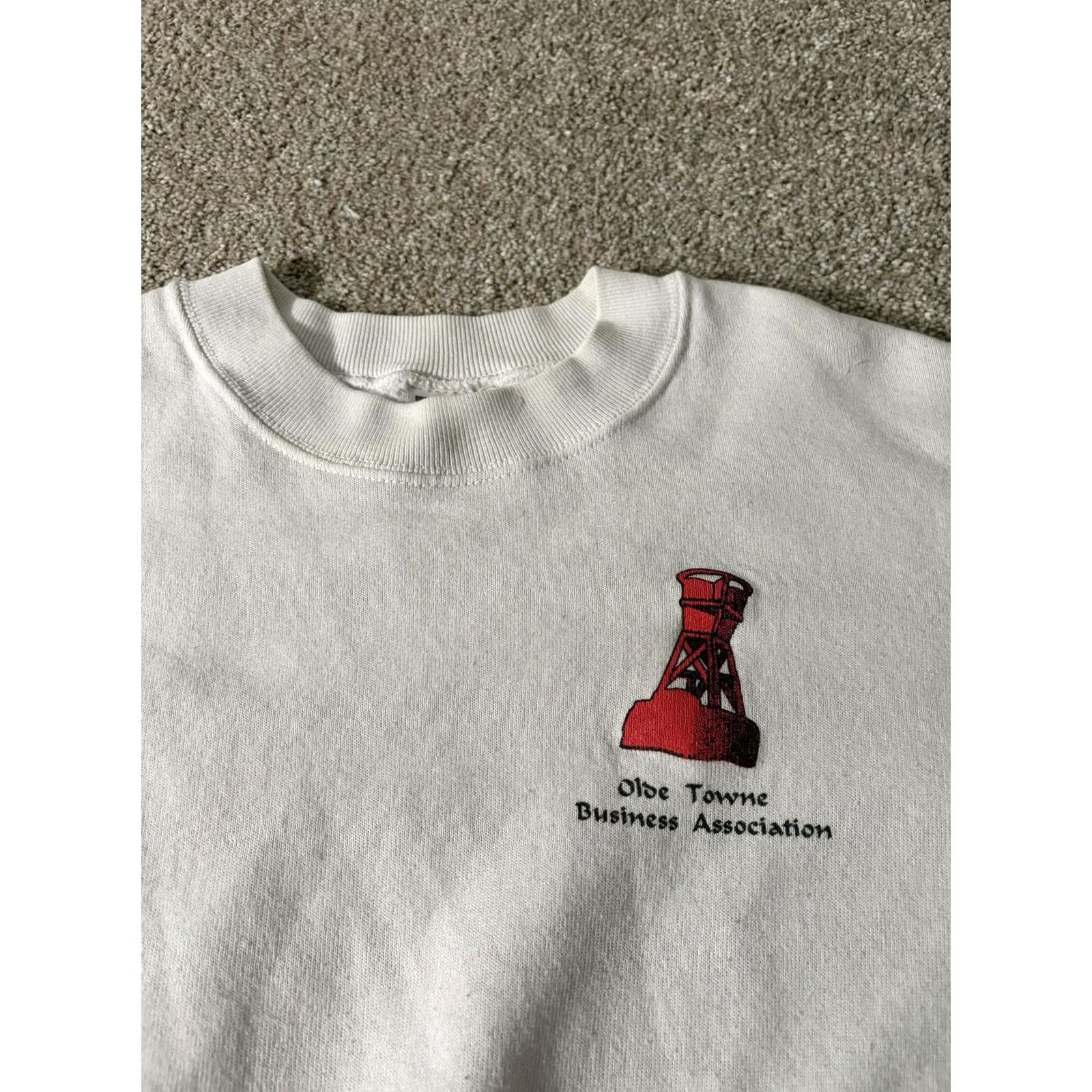 Fruit Of The Loom VINTAGE Fruit of the Loom Sweatshirt Mens S White Nautical Graphic Print Olde Towne Virginia Crew Neck Pullover Climate Size US S / EU 44-46 / 1 - 5 Thumbnail