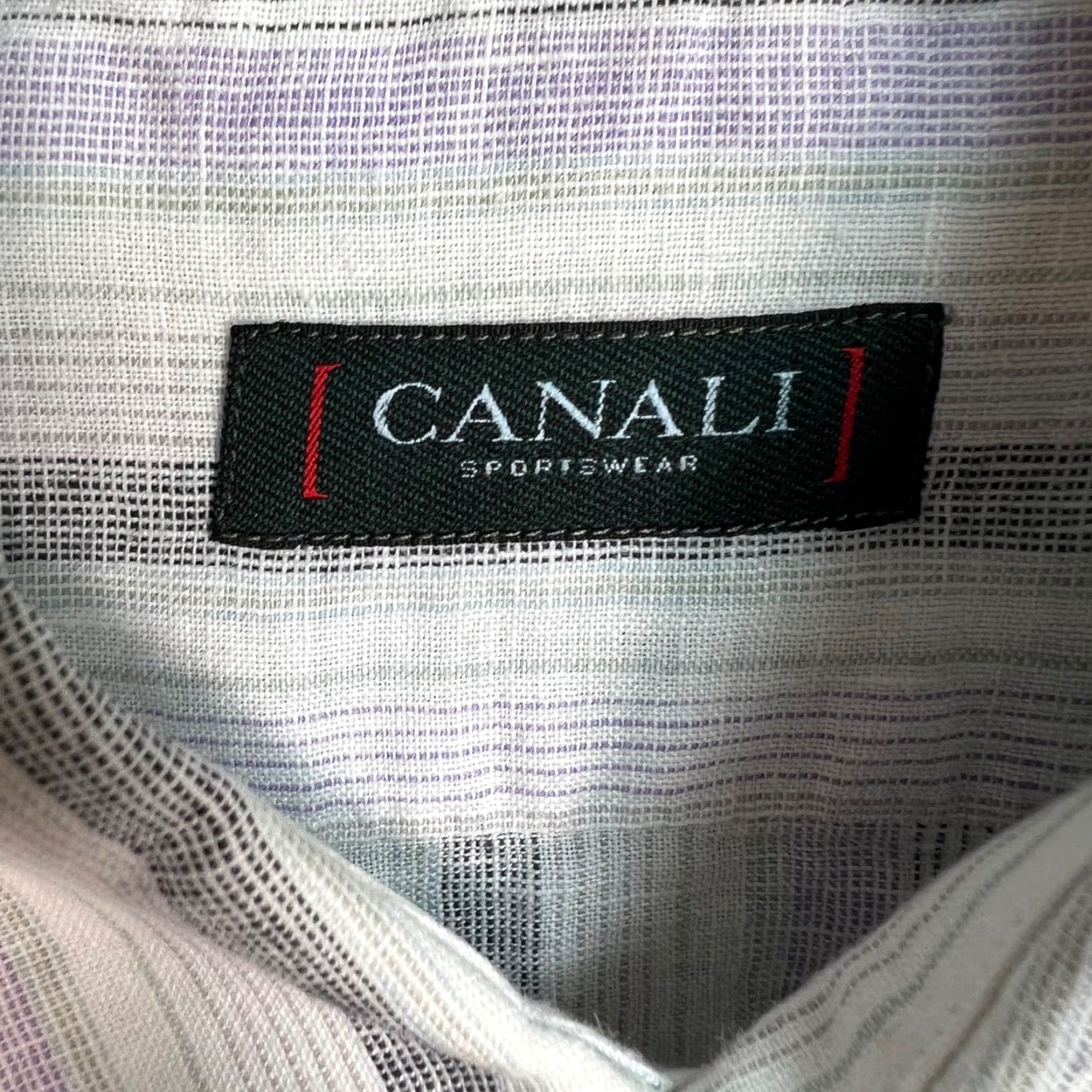 Canali Canali Mens Size Large Long-Sleeve Striped Shirt Size US L / EU 52-54 / 3 - 3 Thumbnail