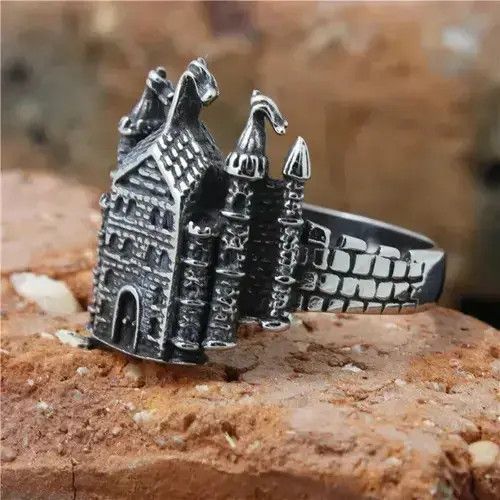 Other Castle Ring Gothic Jewelry King House Architect Dark Ages Size ONE SIZE - 3 Thumbnail