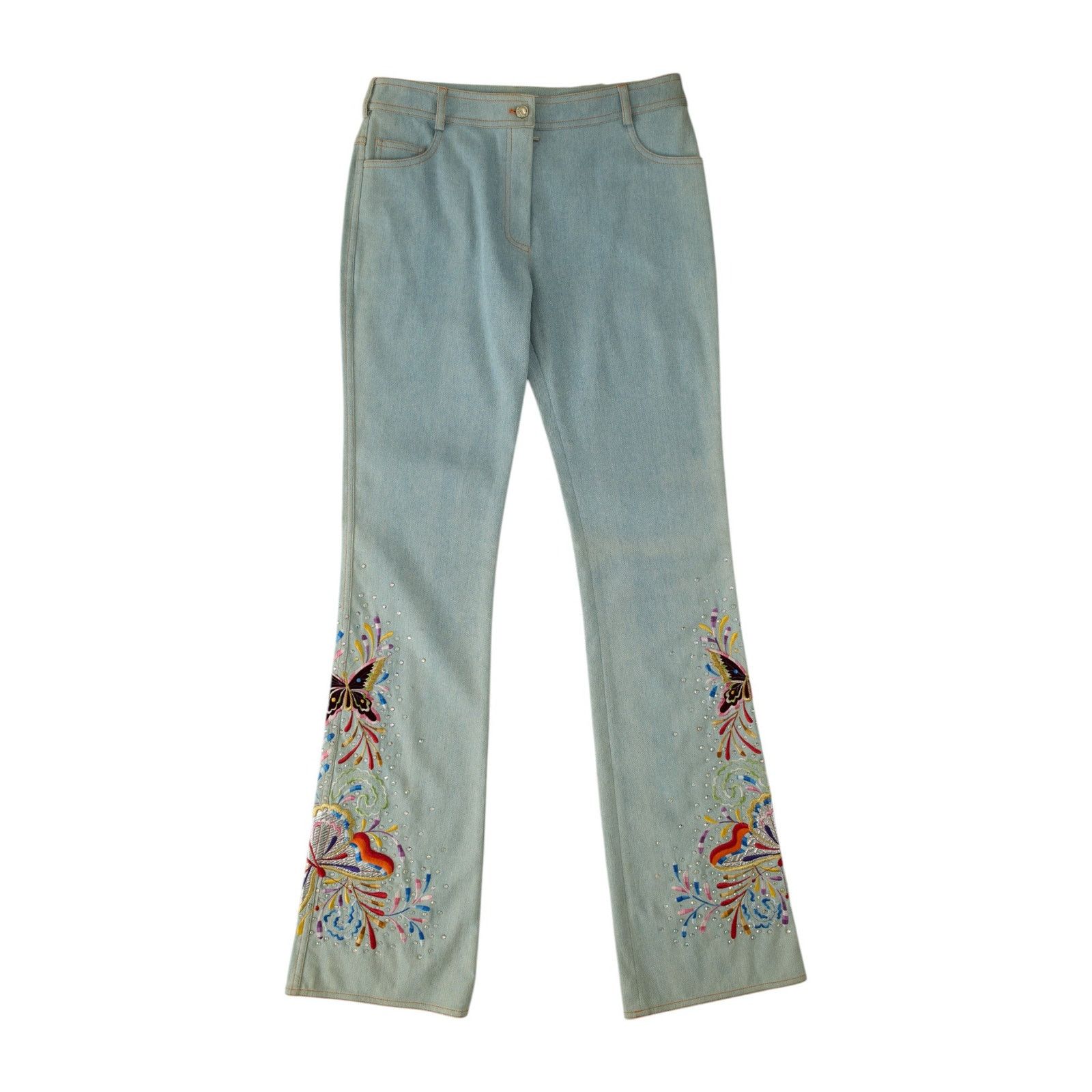 Dior S/S 2002 Swarovski Butterfly Denim Jeans Size 27" / US 4 / IT 40 - 1 Thumbnail