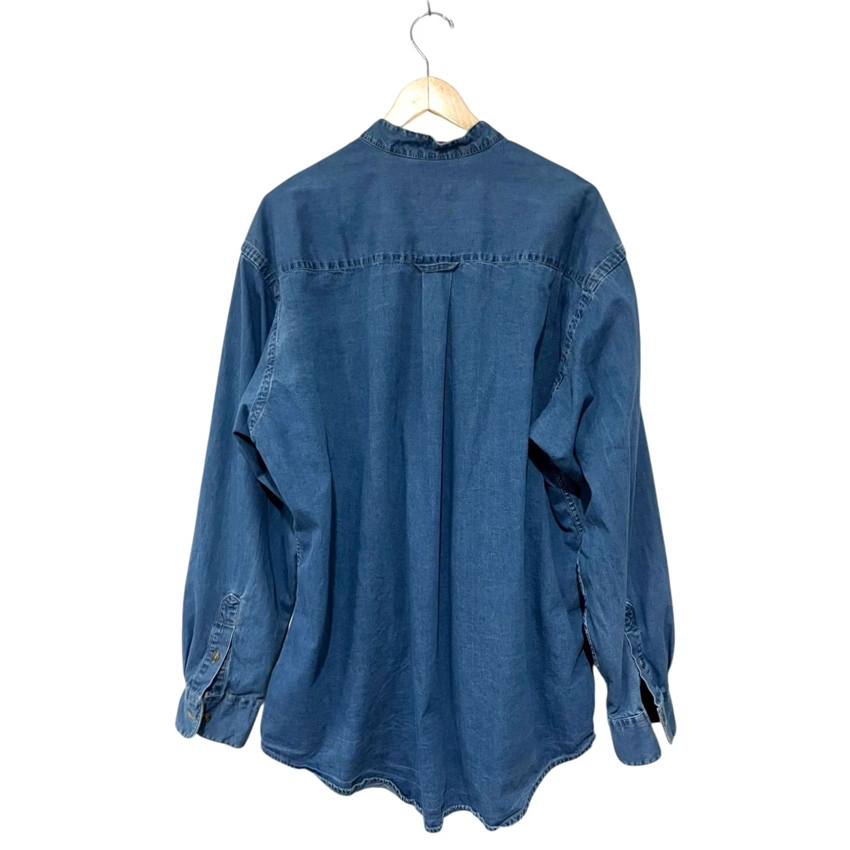 Denime VINTAGE St Durand Men’s Denim Shirt Blue Button-Up Long Sleeve XL Cotton Casual/Travel Mens Shirt Size US XL / EU 56 / 4 - 3 Thumbnail