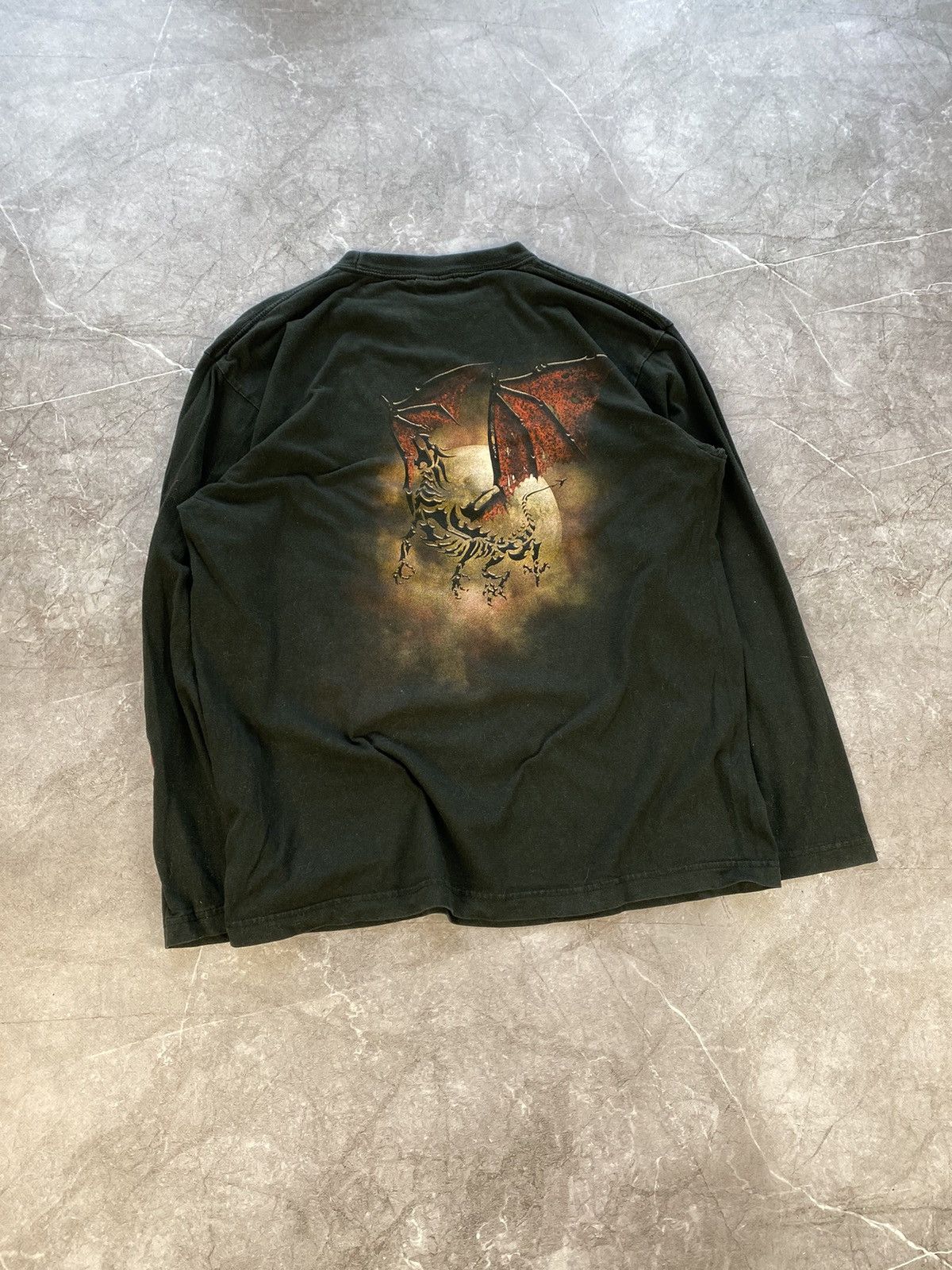 Vintage Vintage 90s Spiral Dragon Skeleton Big Logo Long Sleeve Size US L / EU 52-54 / 3 - 9 Thumbnail
