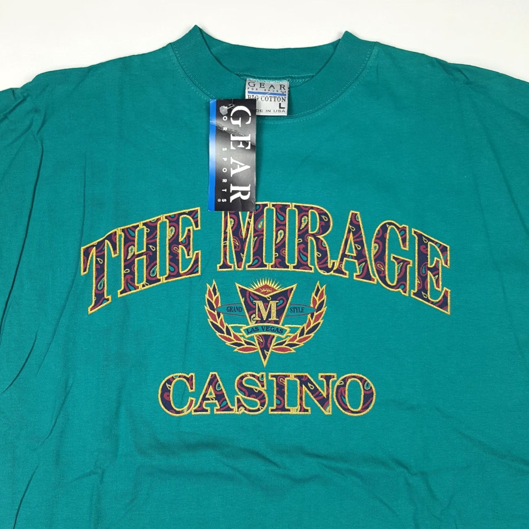 Spell VINTAGE Mirage Casino Spell Out Y2K Mens Size Large Las Vegas Retro USA Made T Shirt Size US L / EU 52-54 / 3 - 2 Thumbnail