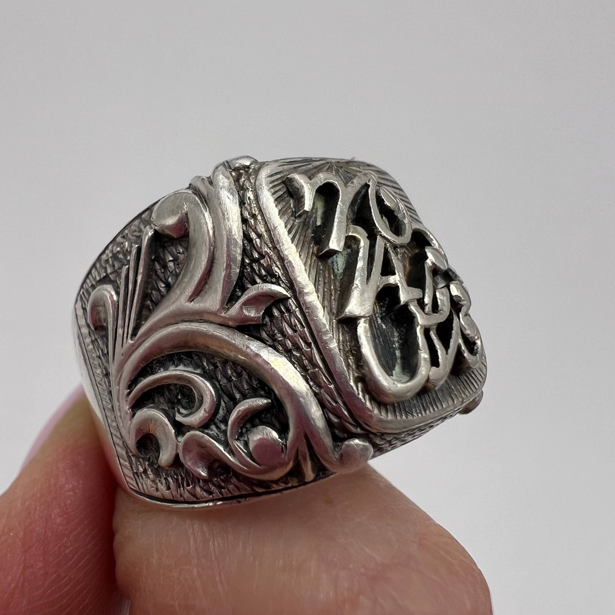 Vintage Vintage Men’s Jewelry Ring 925 Sterling Silver Size 10.5 Size ONE SIZE - 6 Thumbnail