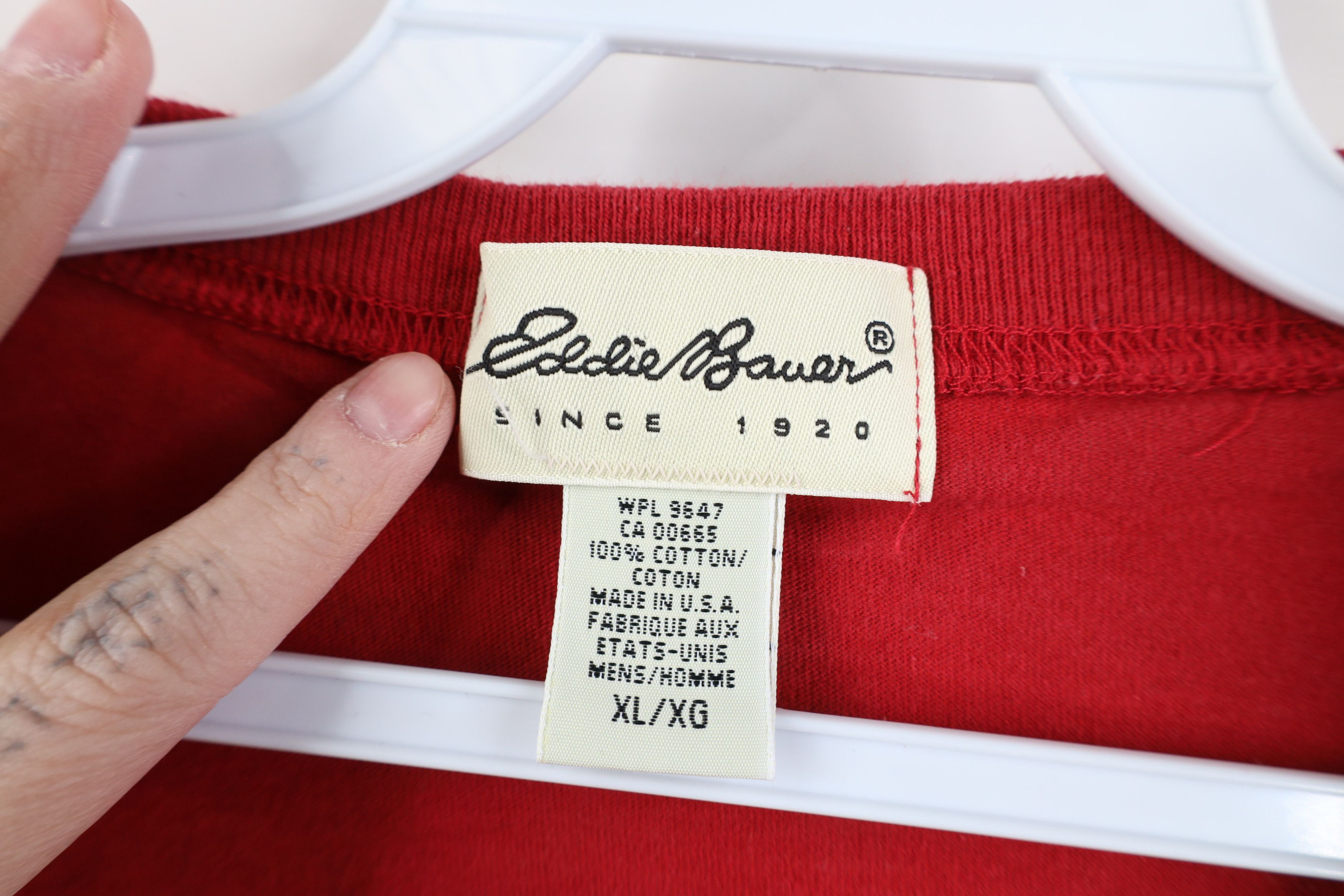 Eddie Bauer Vintage 90s Eddie Bauer Baggy Fit Cotton T-Shirt Red USA Size US XL / EU 56 / 4 - 5 Thumbnail