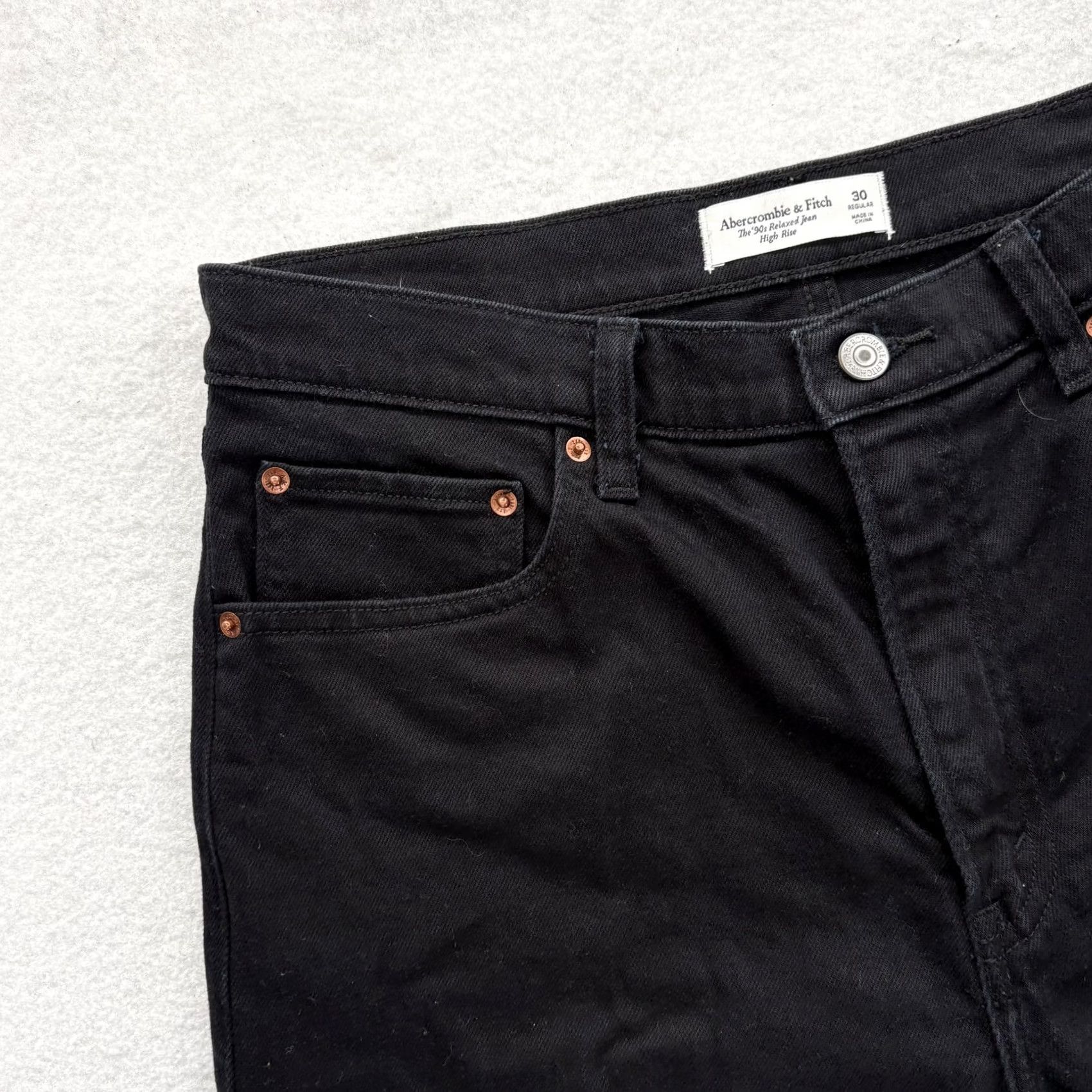 Abercrombie & Fitch Abercrombie & Fitch Jeans Womens 30 Black High Rise Straight Denim 90s Relaxed Size 30" / US 8 / IT 44 - 3 Thumbnail