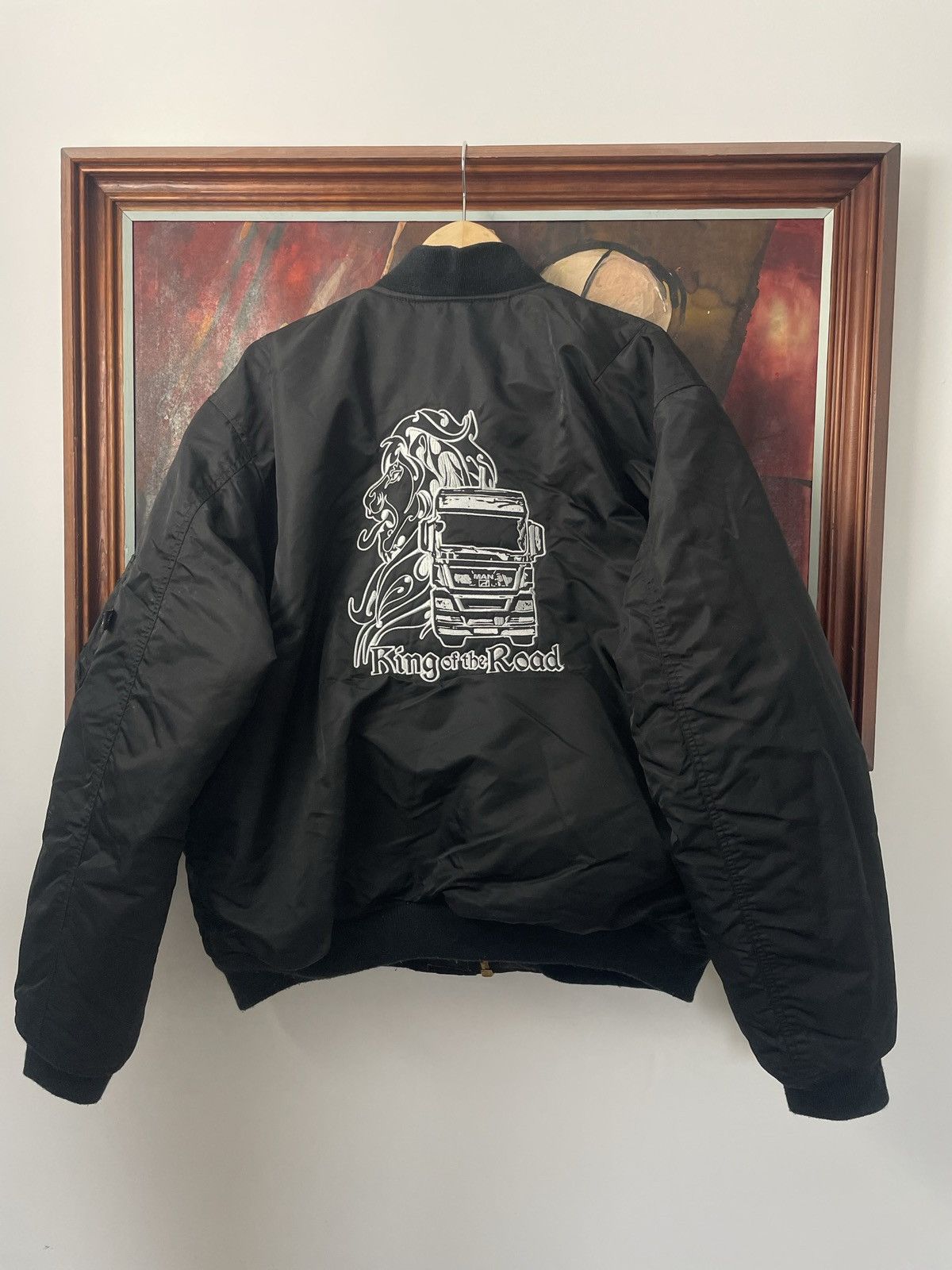 Japanese Brand Rare Vintage Truck King Of The Road Bomber Jacket Vintage Y2k Boxy Alpha Grailed