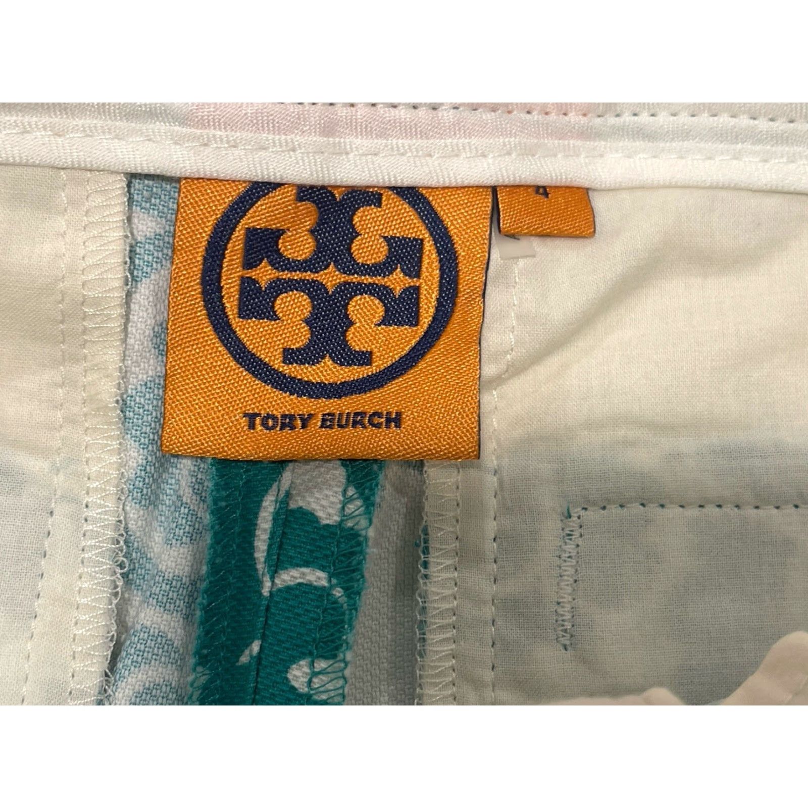 Tory Burch TORY BURCH Gabriel Shorts Womens 4 turquiose/cream Chino Size 27" / US 4 / IT 40 - 5 Thumbnail