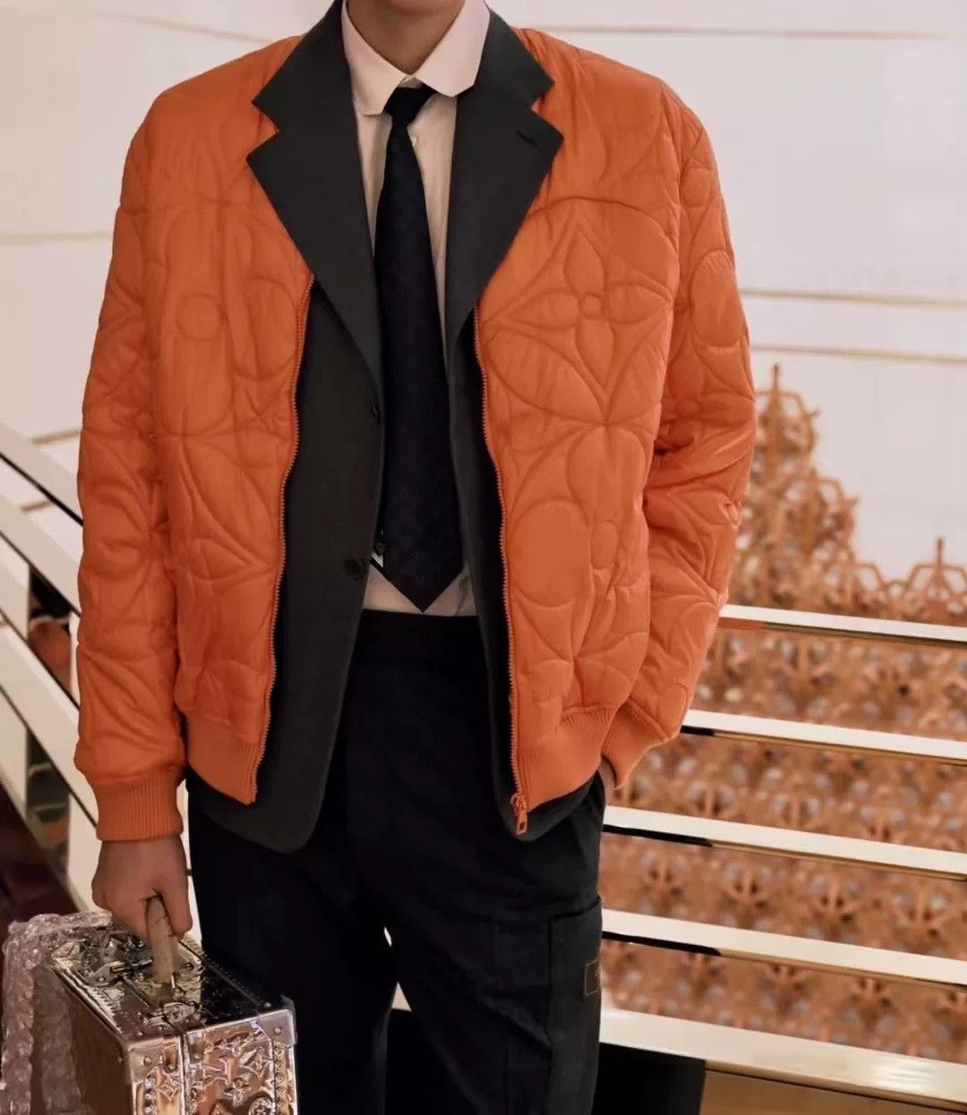 Louis Vuitton Louis Vuitton Orange Embossed Monogram Cotton Jacket Size US M / EU 48-50 / 2 - 6 Thumbnail