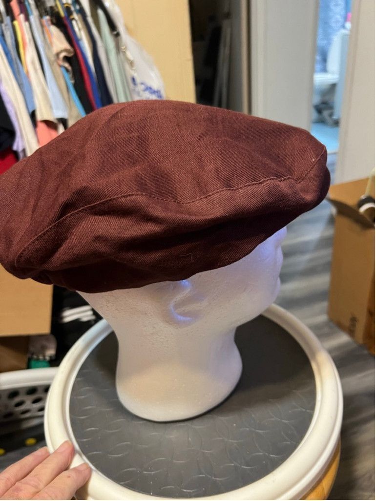 Other Men's GolfKnicker Maroon One Size Flat Cap Hat Size ONE SIZE - 4 Thumbnail