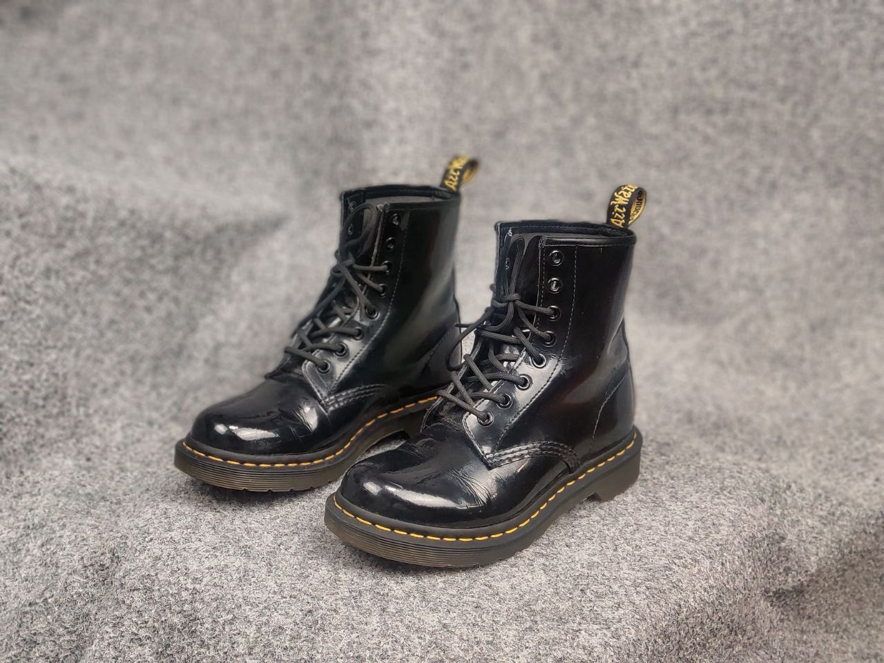 Dr. Martens Dr. Martens 11821 Patent Black Leather Combat lace up Boots Size US 6 / IT 36 - 6 Thumbnail