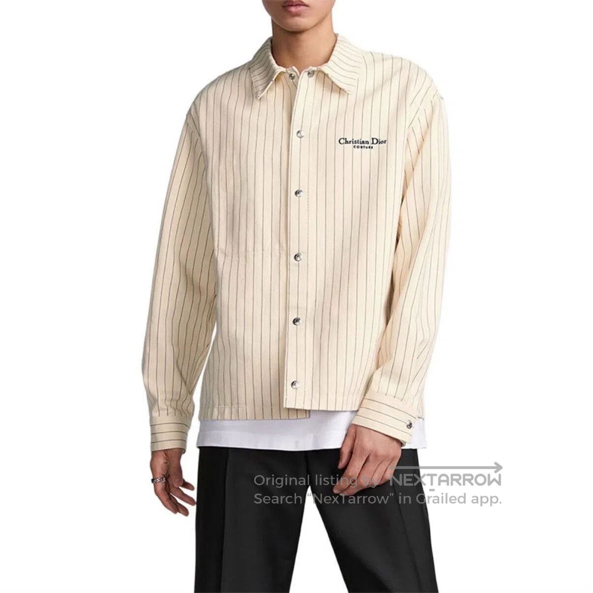 Dior dior striped denim jacket with logo embroidery. Size US L / EU 52-54 / 3 - 6 Thumbnail