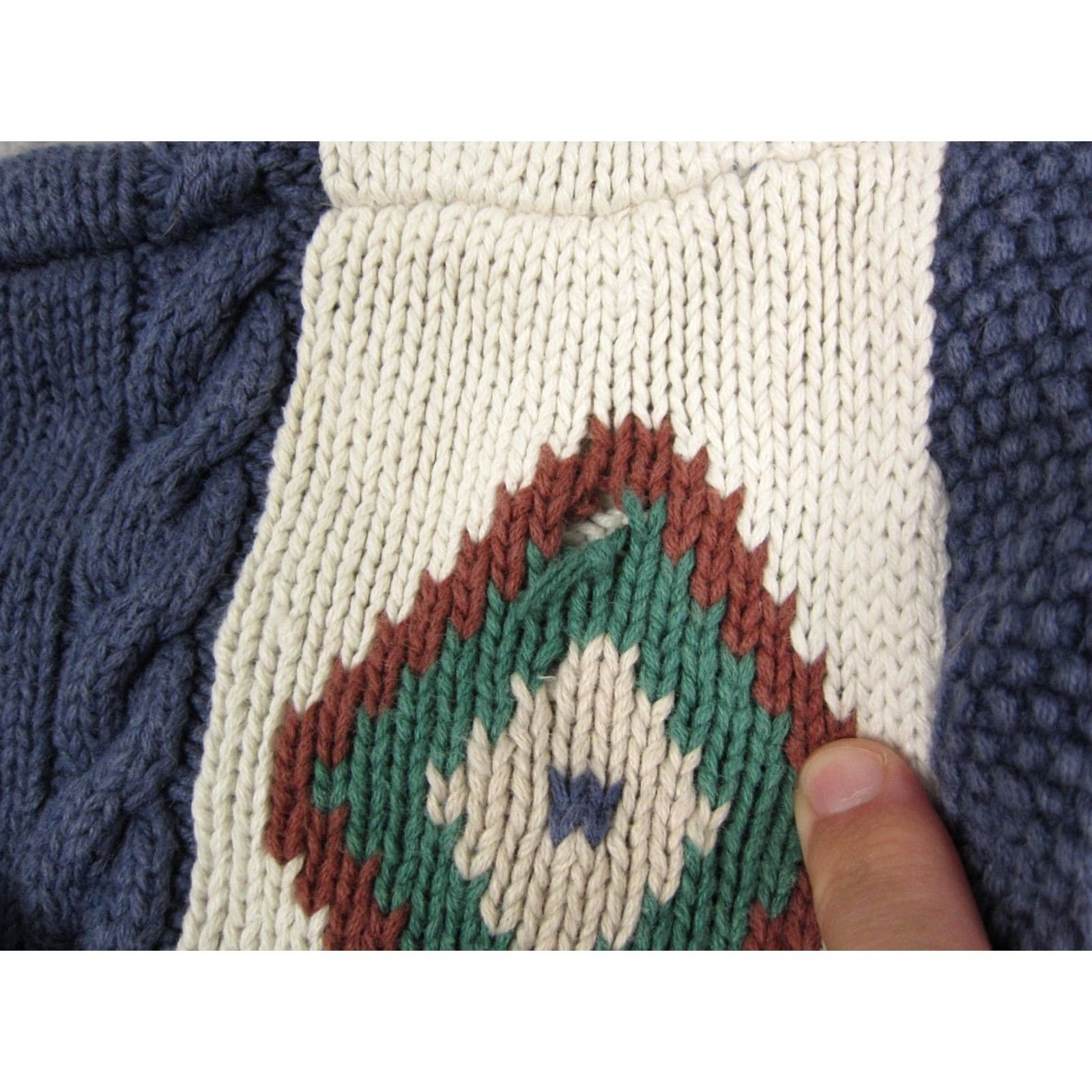 Vintage VINTAGE Paris Sports Club Cardigan Womens Large Blue Hand Knitted Floral 80s 90s Size M / US 6-8 / IT 42-44 - 6 Thumbnail