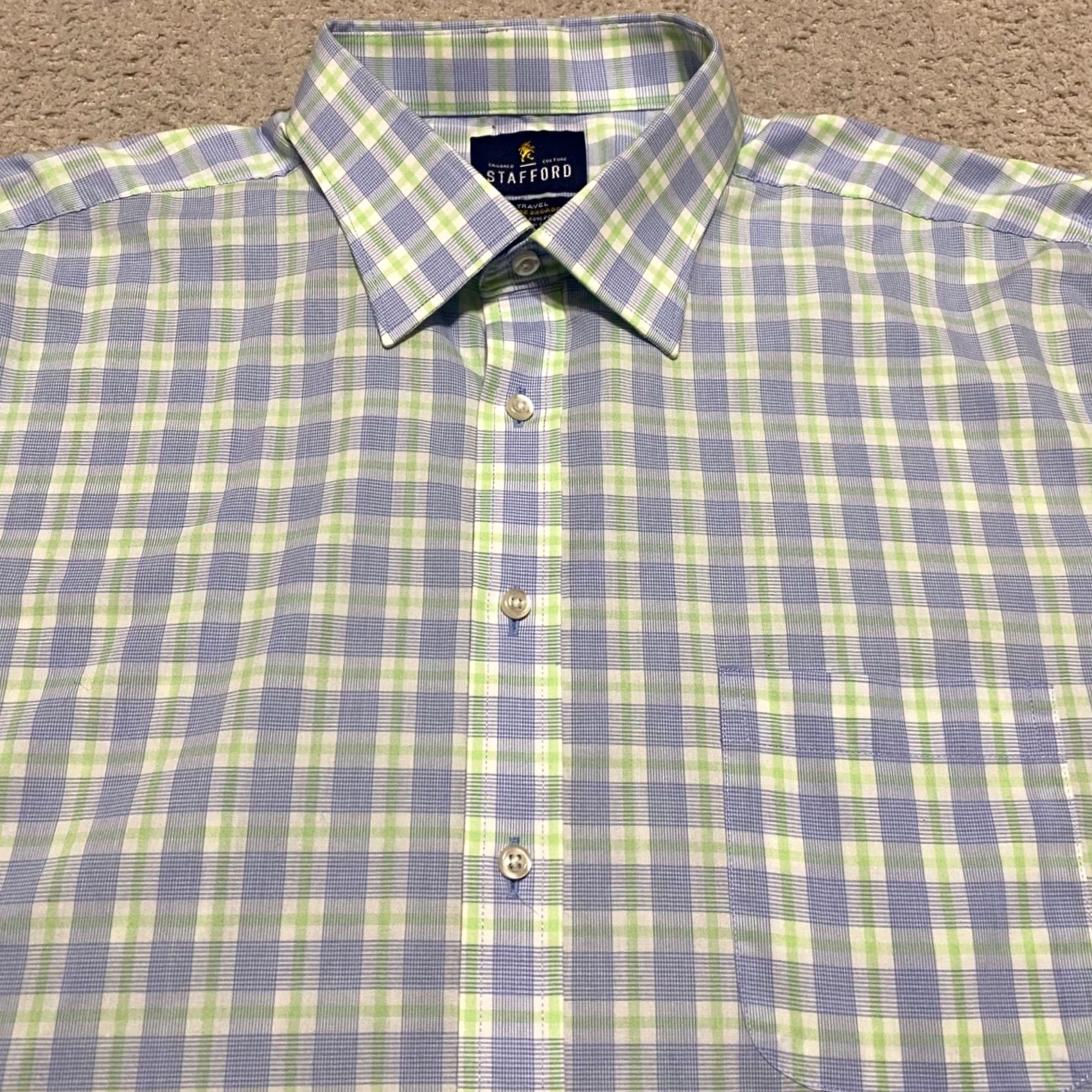 Stafford Stafford Mens Shirt Multicolor Plaid Long Sleeve Button-Front Easy Care sz 17.5 Size US XXL / EU 58 / 5 - 5 Thumbnail