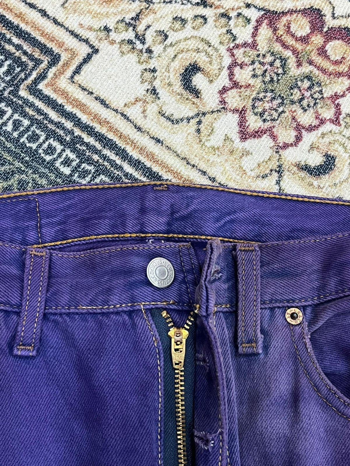 Levi's × Vintage Vtg 90's Levis 501 Purple Dyed Denim Pants Size US 32 / EU 48 - 9 Thumbnail