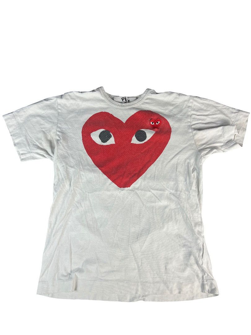 Comme des Garcons CDG Play Red Heart Tee – White – Size M Size US M / EU 48-50 / 2 - 1 Thumbnail