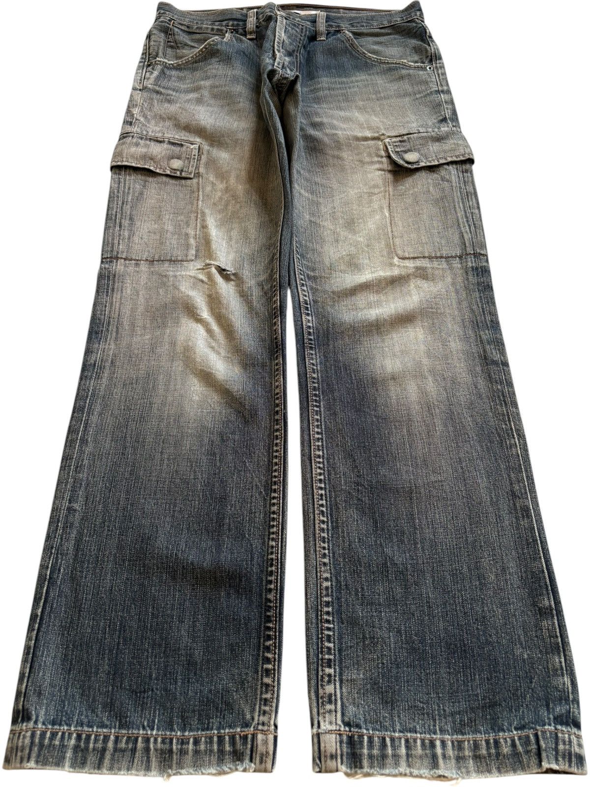 Gap Vintage Gap Cargo Button Fly Faded Wash Loose Jeans Size US 32 / EU 48 - 1 Thumbnail