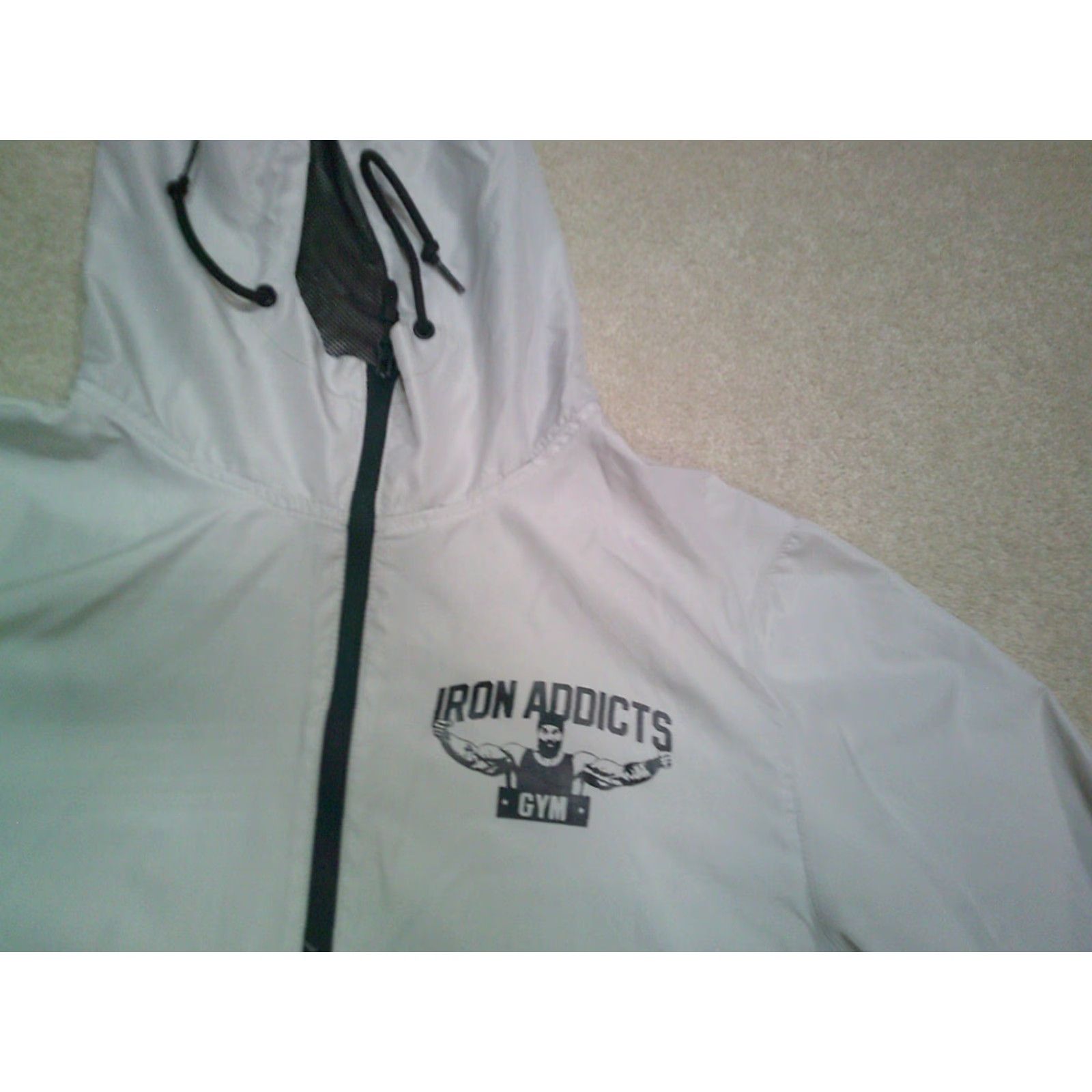 Vintage CT Fletcher Iron Addicts Gym Jacket Medium Gray Windbreaker Hooded Mens Size US M / EU 48-50 / 2 - 3 Thumbnail