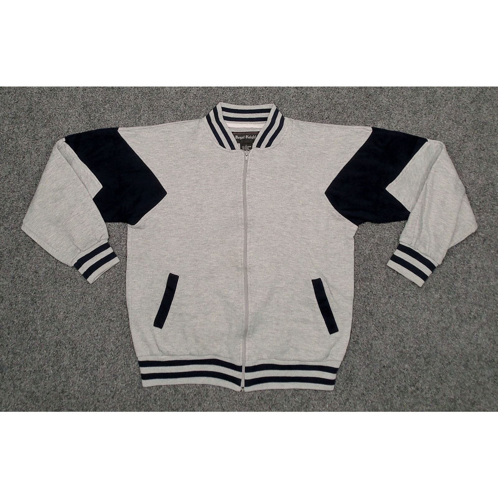 Vintage VTG Streetwear 1980s Royal Knight Chevron Boxy Track Jacket Size US M / EU 48-50 / 2 - 3 Thumbnail