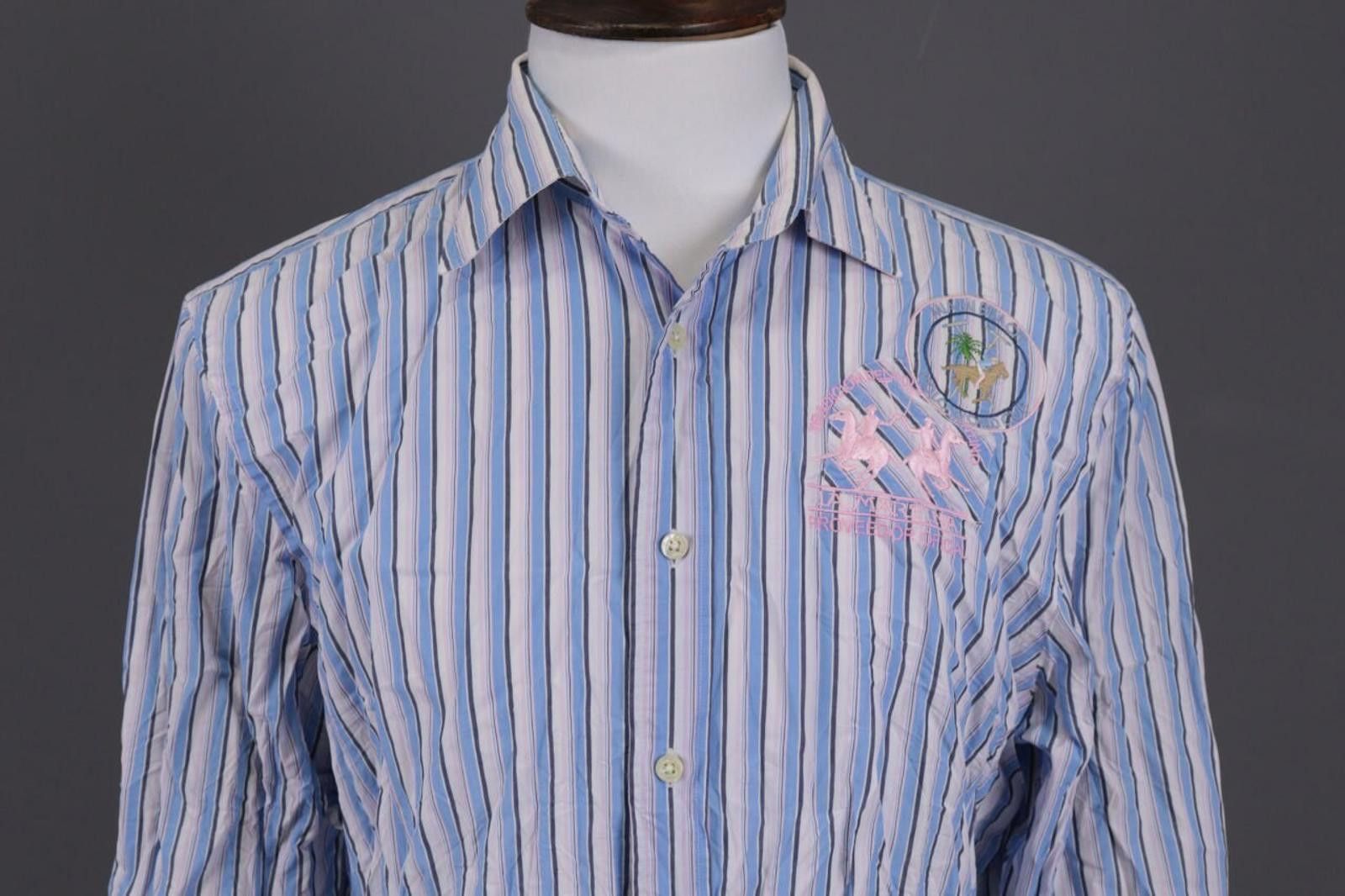 La Martina La Martina Buenos Aires Blue Stripe Shirt XXL / 2XL Size US XXL / EU 58 / 5 - 4 Thumbnail