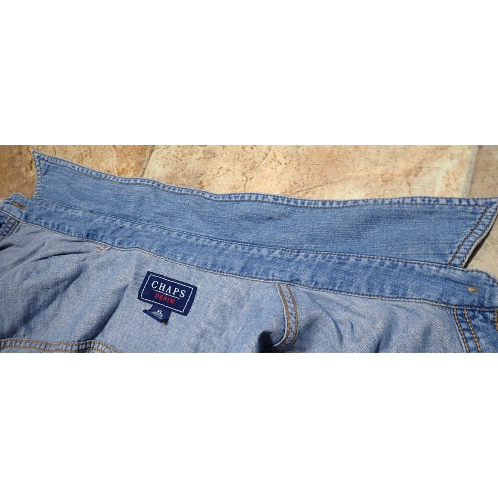 Chaps VINTAGE Chaps Denim Jacket Shacket Women’s L Denim Basic Jacket 4-Pockets Blue Button Logo Buttons 90s Boho Retro Streetwear Size L / US 10 / IT 46 - 5 Thumbnail
