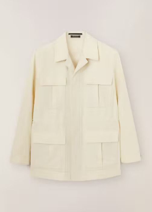 image of Loro Piana O1W1Db11223 Mojave Jacket In Butter Cream, Men's (Size Large)