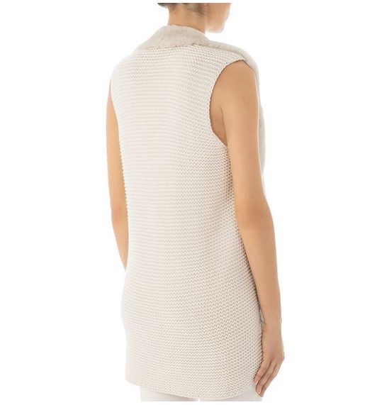 Peserico PESERICO real rabbit fur & knit-back vest. Size 46IT Size L / US 10 / IT 46 - 4 Thumbnail