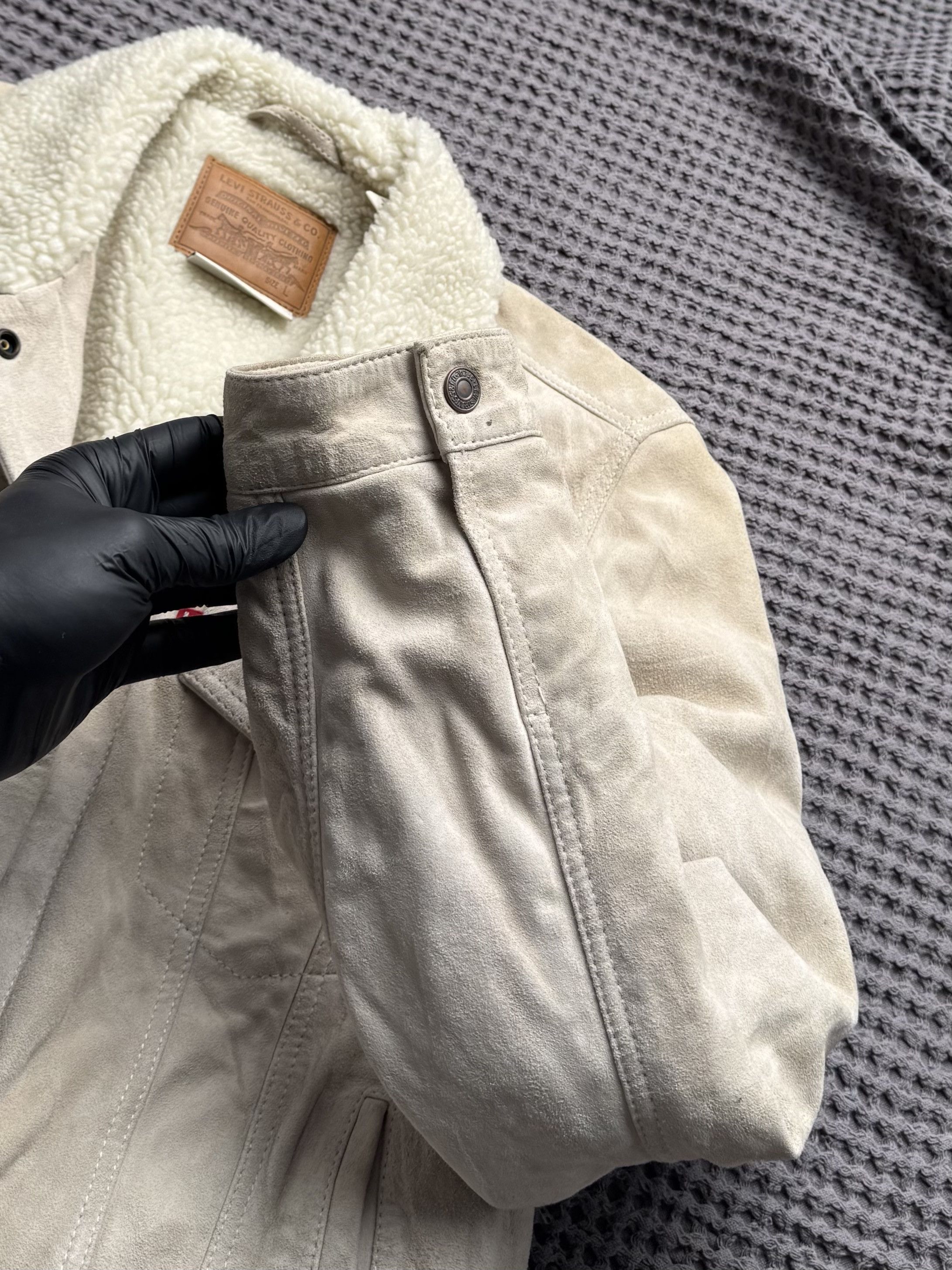 Levi's Levi’s Vintage Suede Sherpa Trucker Jacket Western Coat Size L / US 10 / IT 46 - 7 Thumbnail