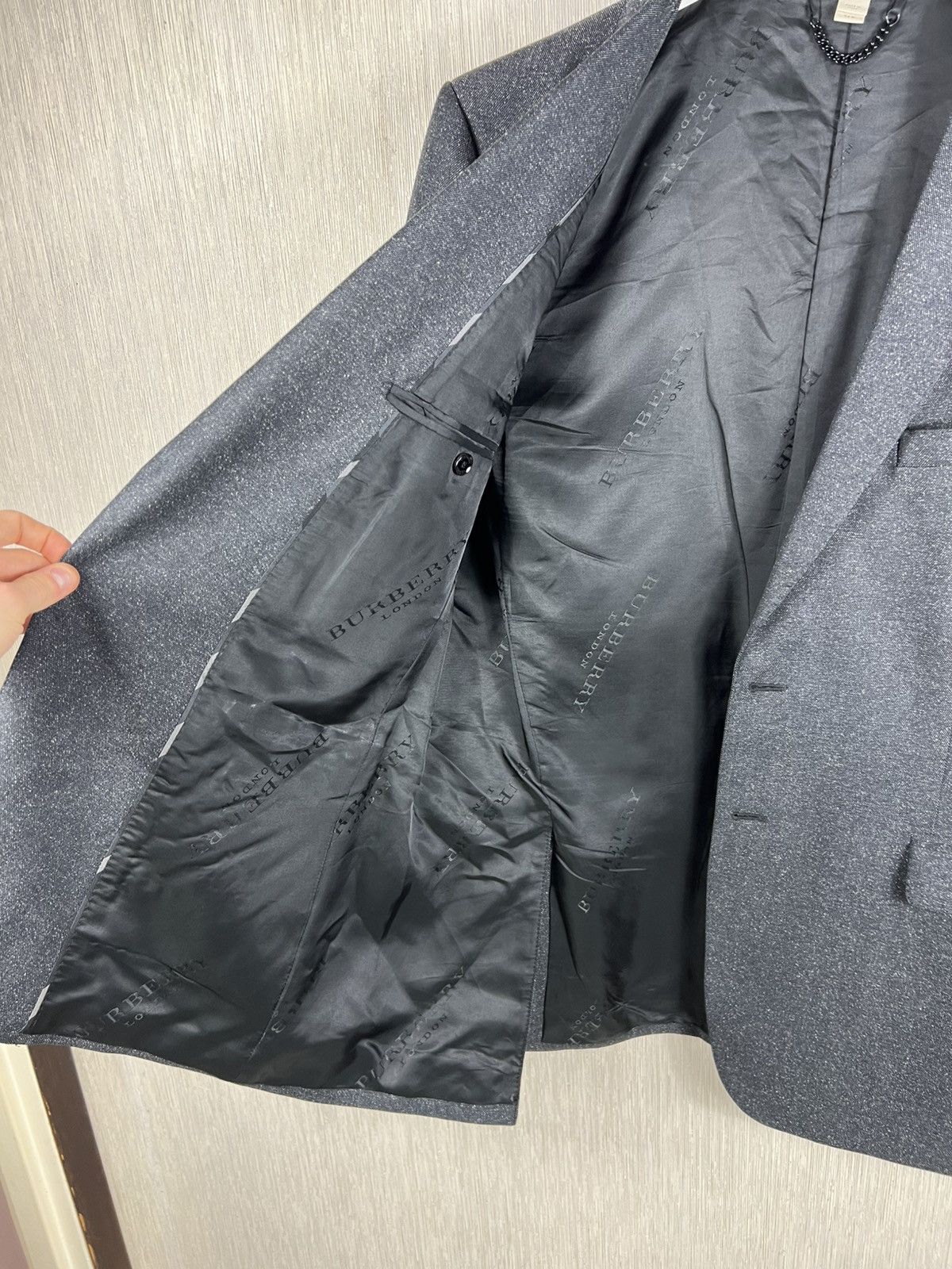Burberry Burberry London wool silk gradient grey spray blazer jacket Size 54R - 20 Thumbnail