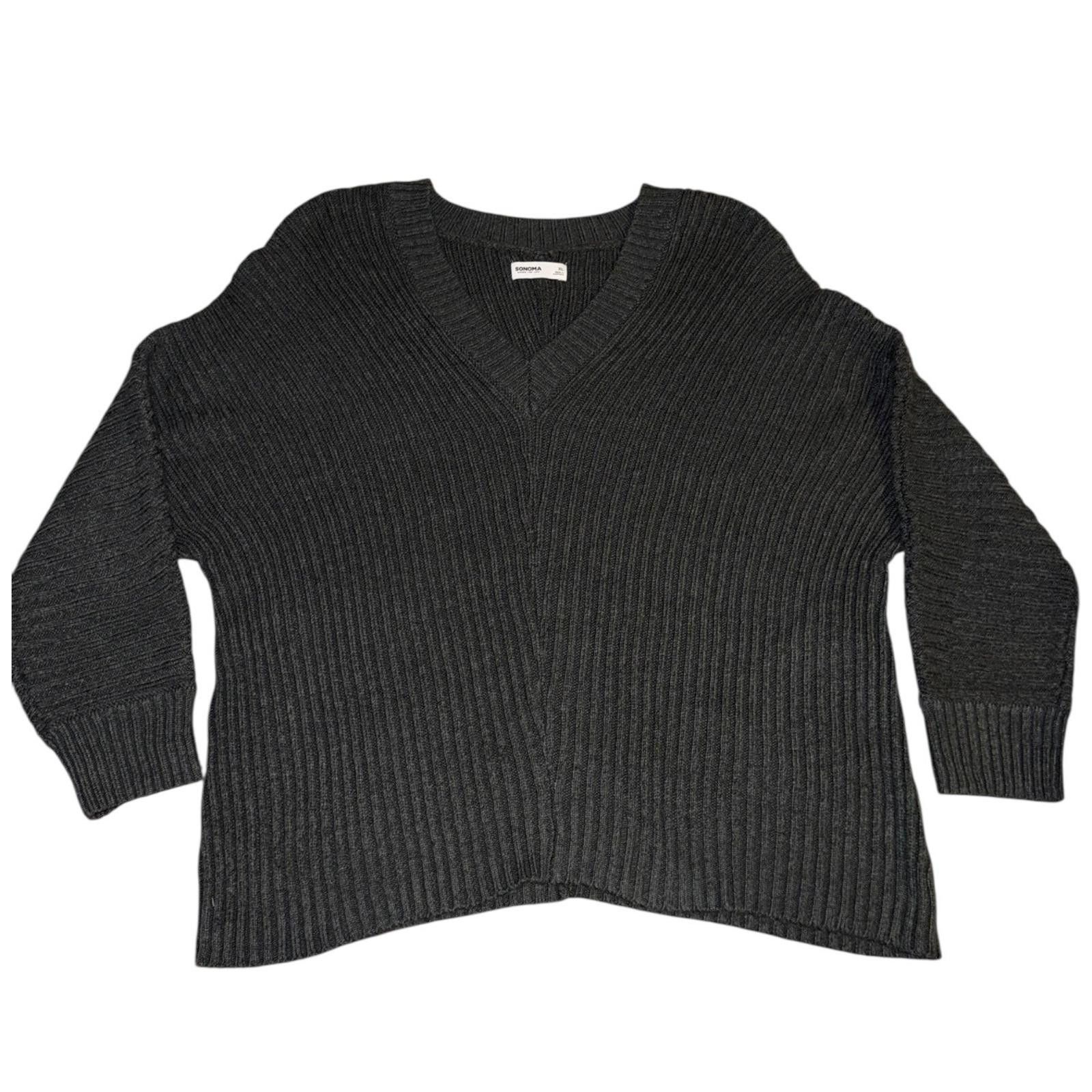 Other Sonoma Goods For Life Womens XL Ribbed V-Neck Knit Sweater Size XL / US 12-14 / IT 48-50 - 1 Thumbnail