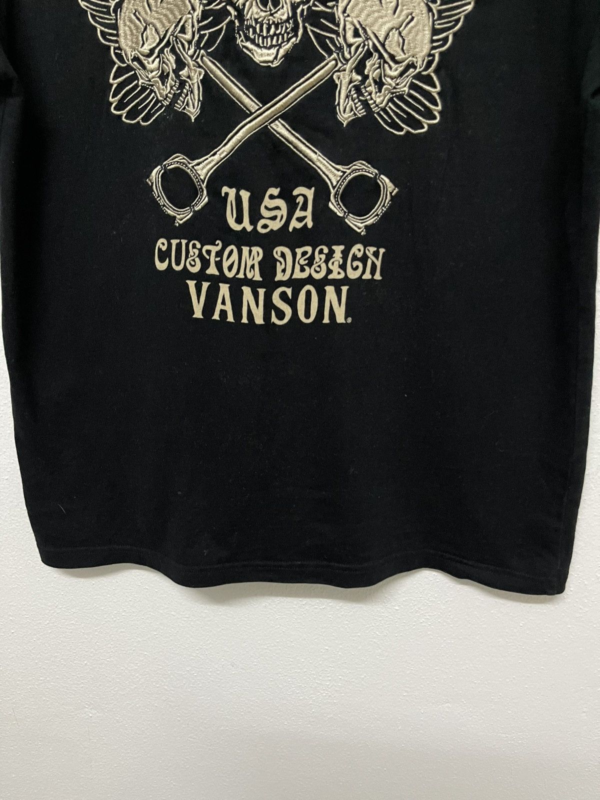 Vanson Leathers 2000s VANSON LEATHER FLAME SLEEVE TSHIRT RARE Size US M / EU 48-50 / 2 - 4 Thumbnail
